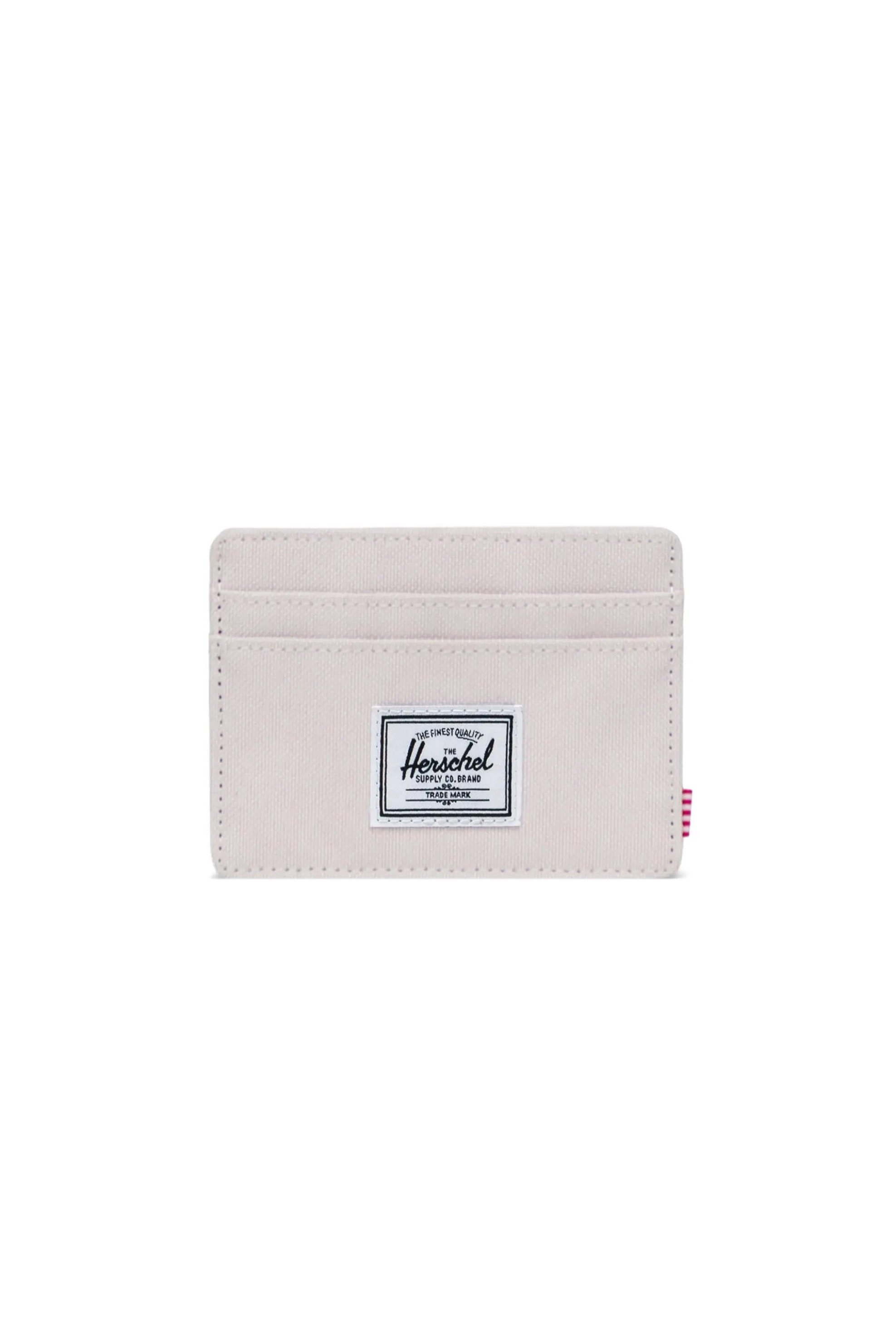Herschel unisex θήκη για κάρτες μονόχρωμη με contrast logo patch "Charlie" - 66UACL01340 Υπόλευκο