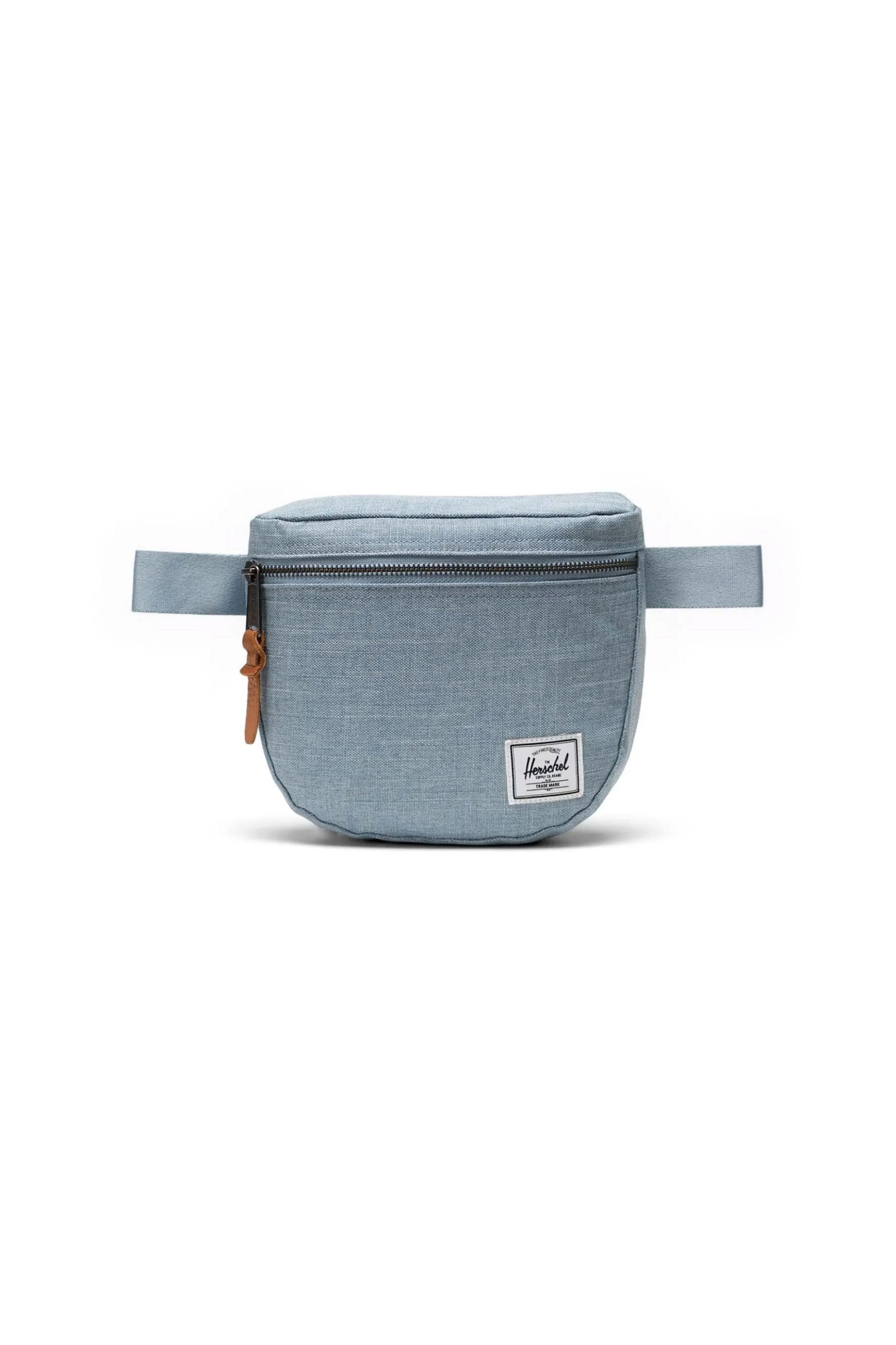 Herschel unisex τσαντάκι μέσης μονόχρωμο με contrast logo patch "Settlement" 2 L - 66UACL01770 Μπλε Ανοιχτό