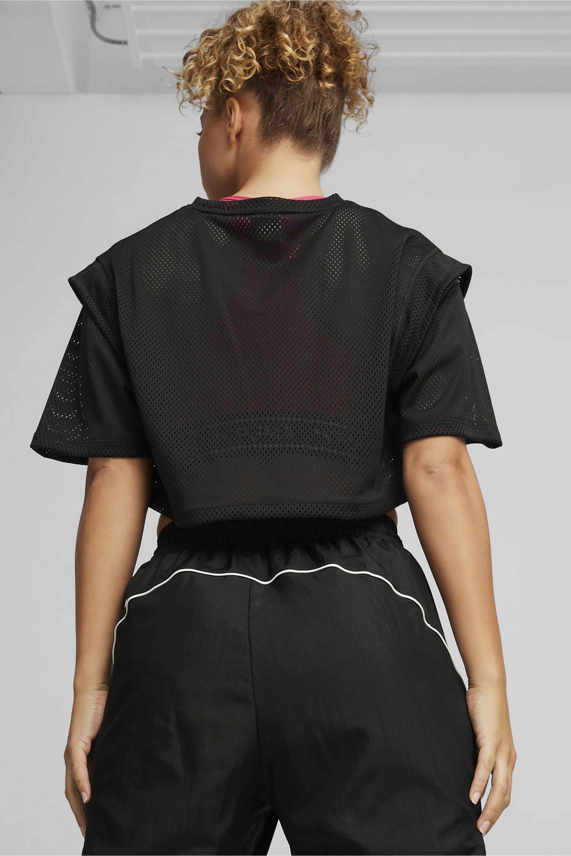 PUMA Puma γυναικείο T-shirt cropped με διάτρητο σχέδιο Relaxed Fit - 524814 Μαύρο - 3