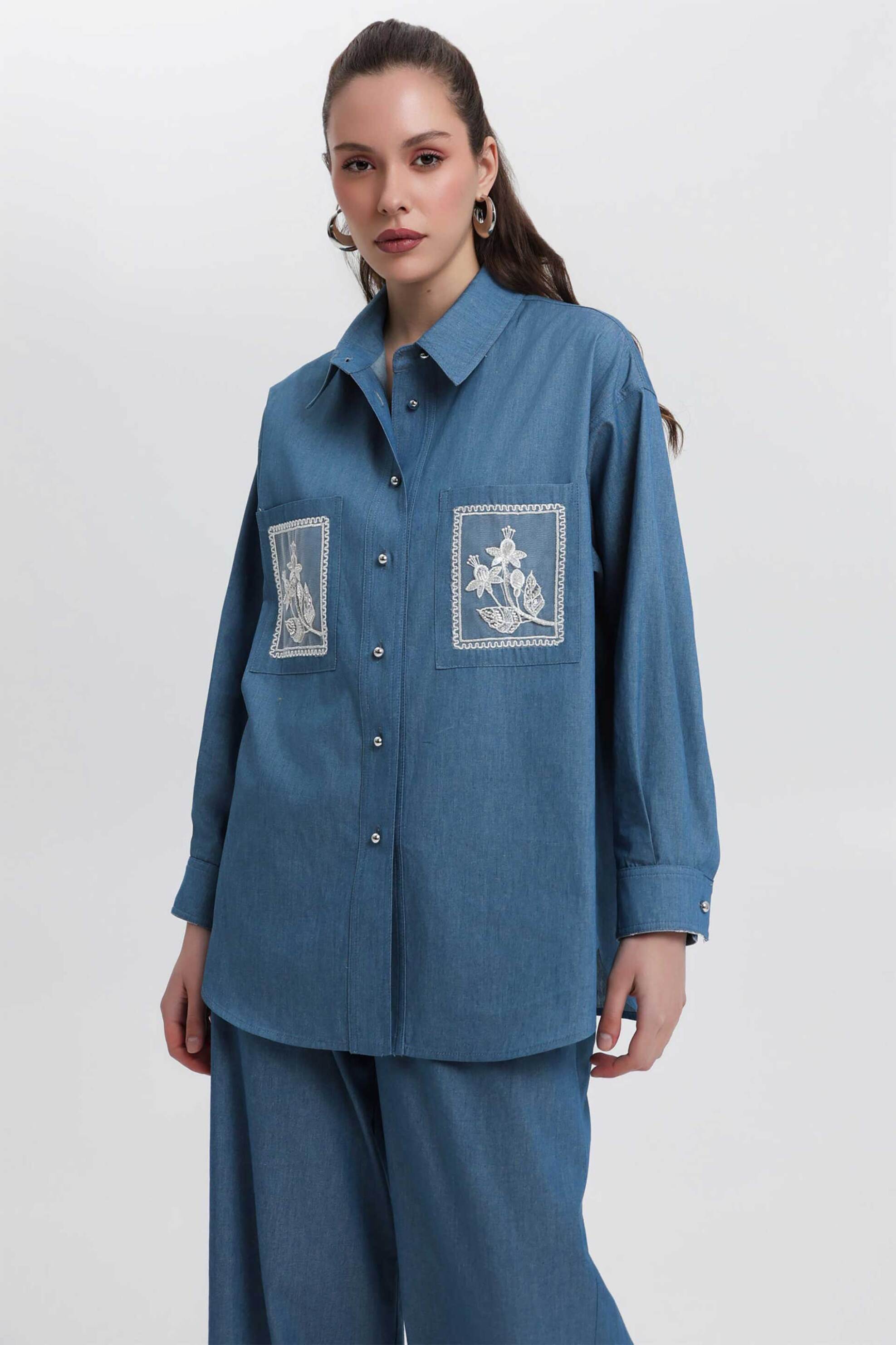  Bill Cost γυναικείο denim πουκάμισο με κεντήματα - 10-200162-0 Denim Blue 2025