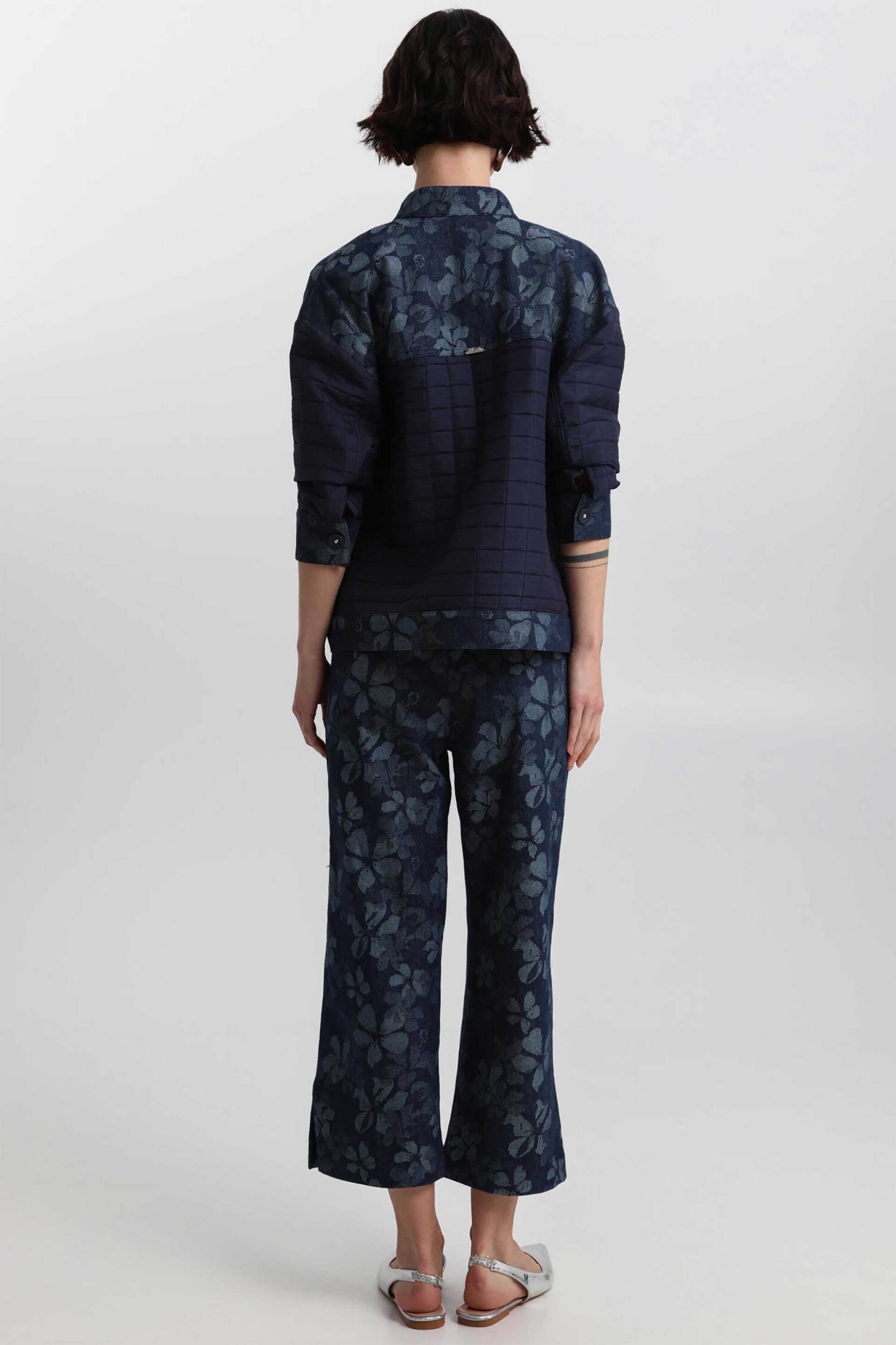 Bill Cost γυναικείο cropped παντελόνι με floral print - 10-200167-0 Μπλε Σκούρο φωτογραφία