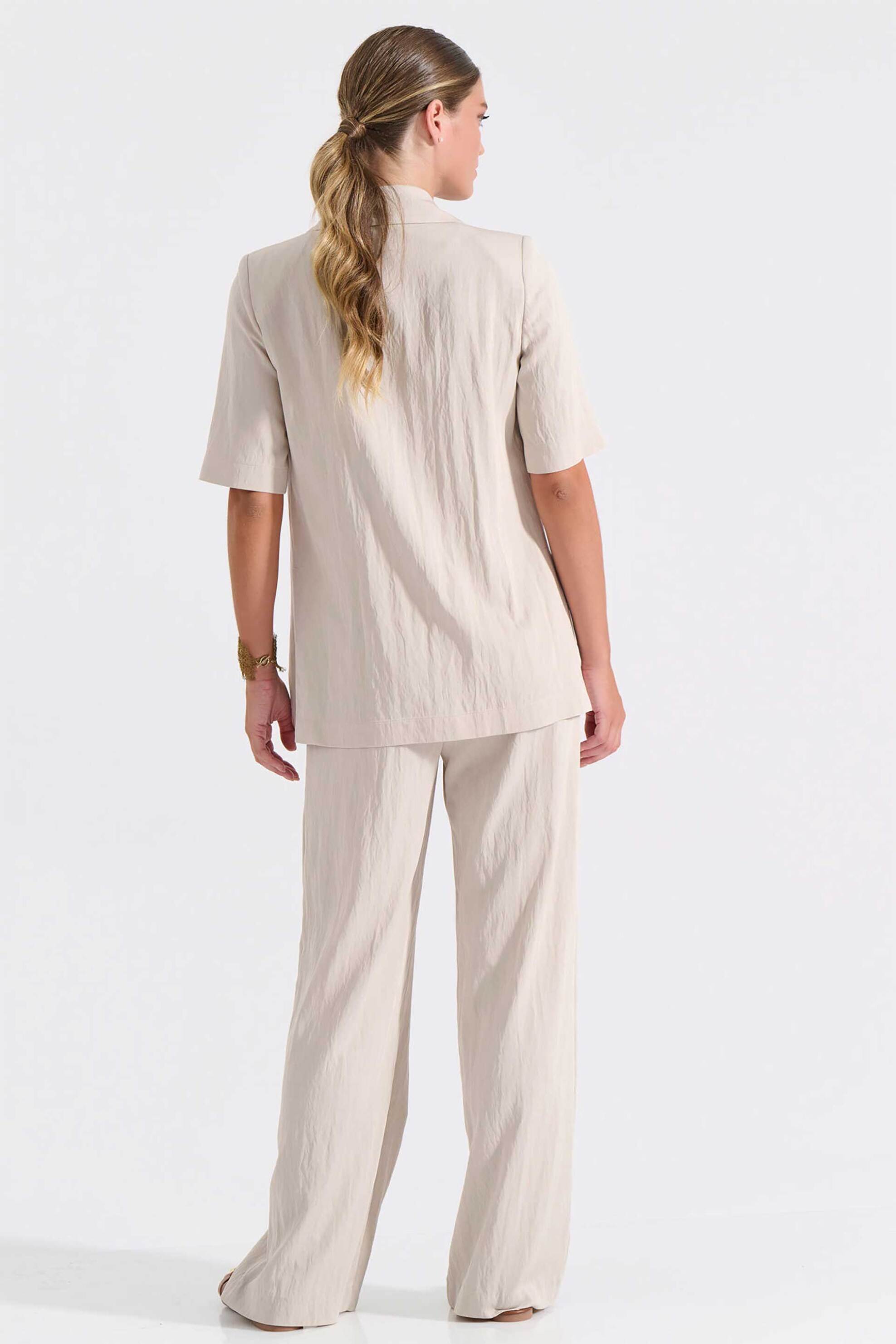 Bill Cost γυναικείο ψηλόμεσο παντελόνι με πιέτες - 10-060807-0 Μπεζ φωτογραφία