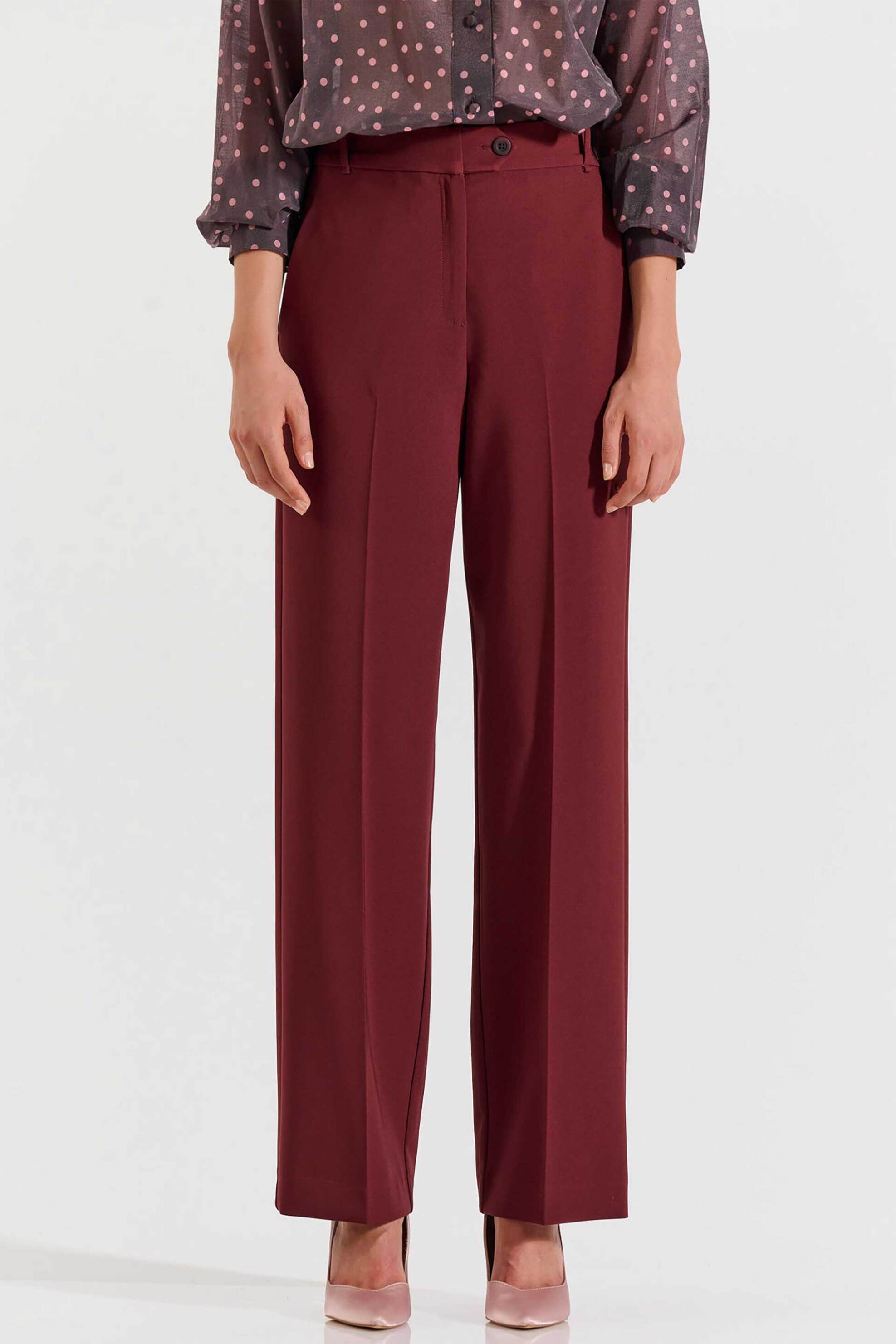 Bill Cost γυναικείο παντελόνι μονόχρωμο - 10-031041-0 Μπορντό φωτογραφία