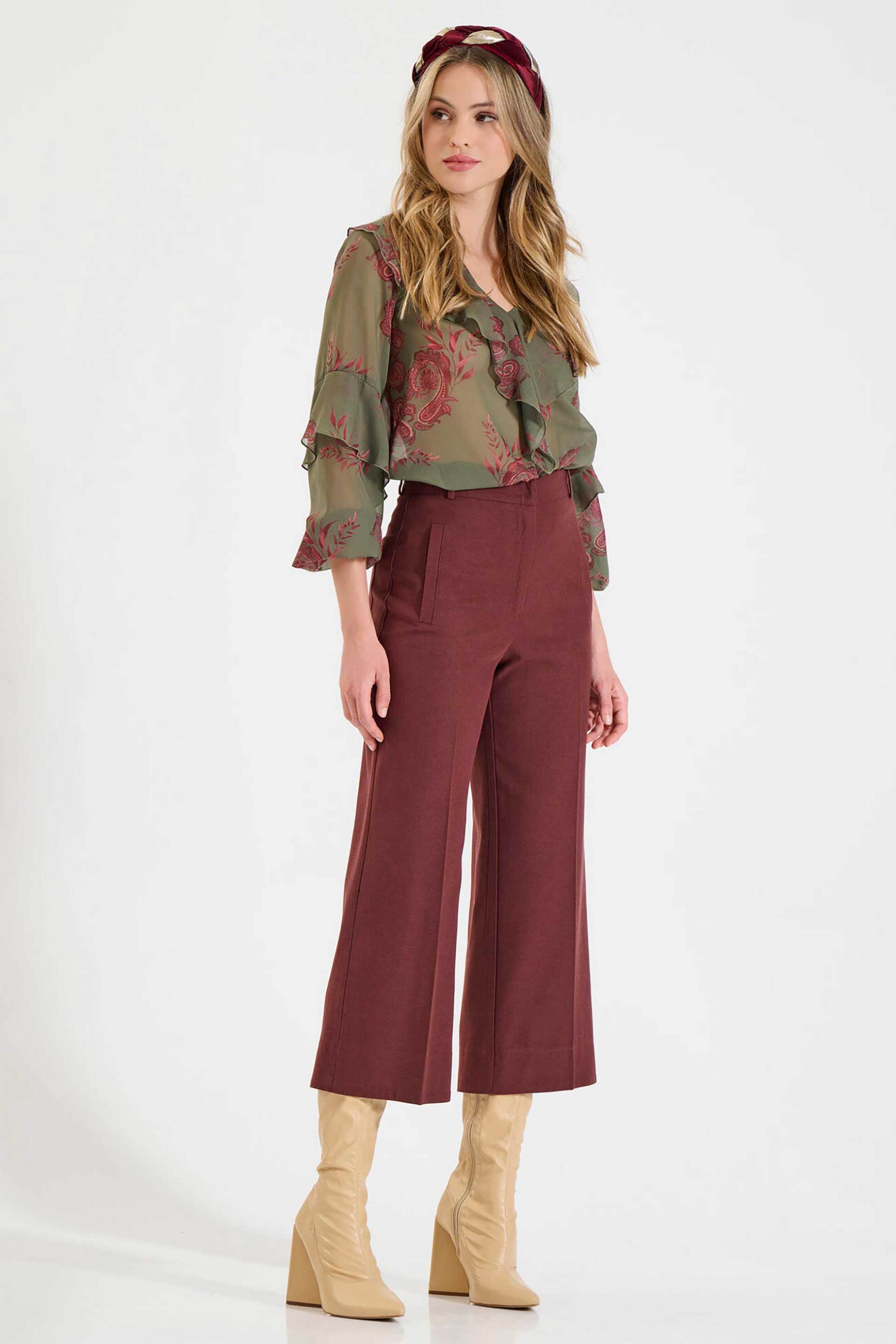 Bill Cost γυναικεία ψηλόμεση ζιπ κιλοτ - 10-060817-0 Μπορντό