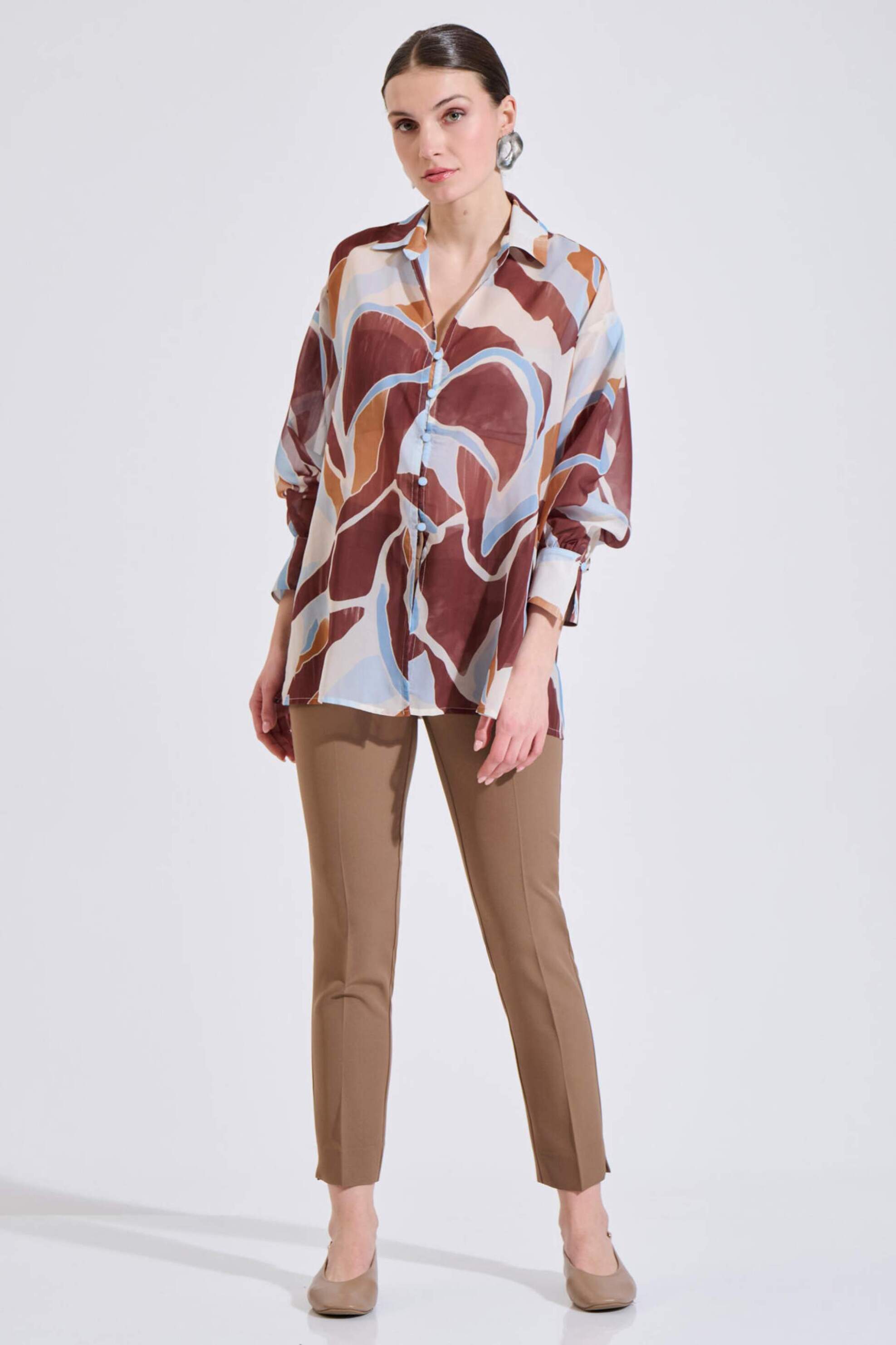 Bill Cost γυναικείο πουκάμισο με all-over print - 10-342477-0 Καφέ