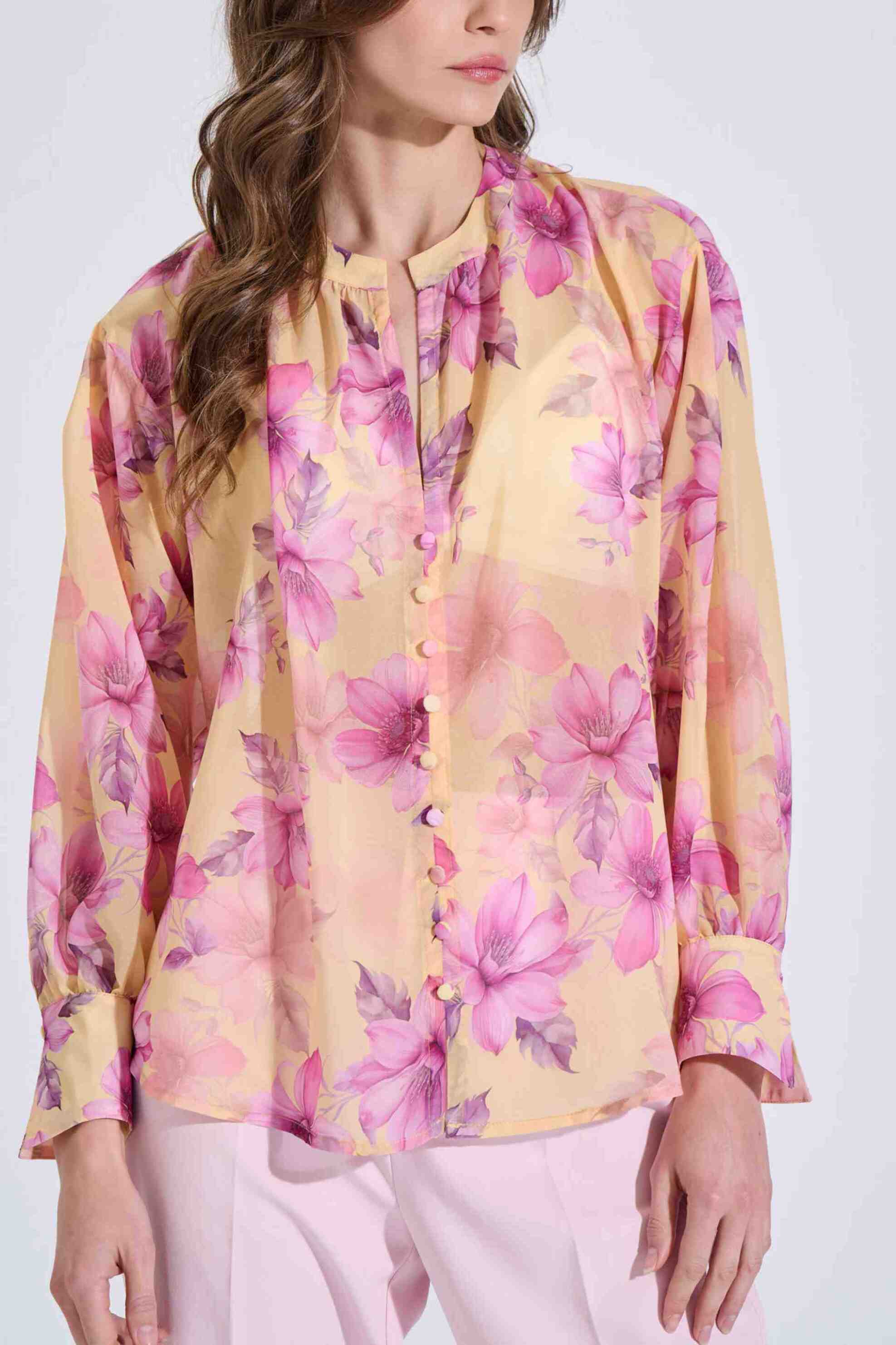 Bill Cost γυναικείο πουκάμισο με floral print - 10-342487-0 Κίτρινο Ανοιχτό