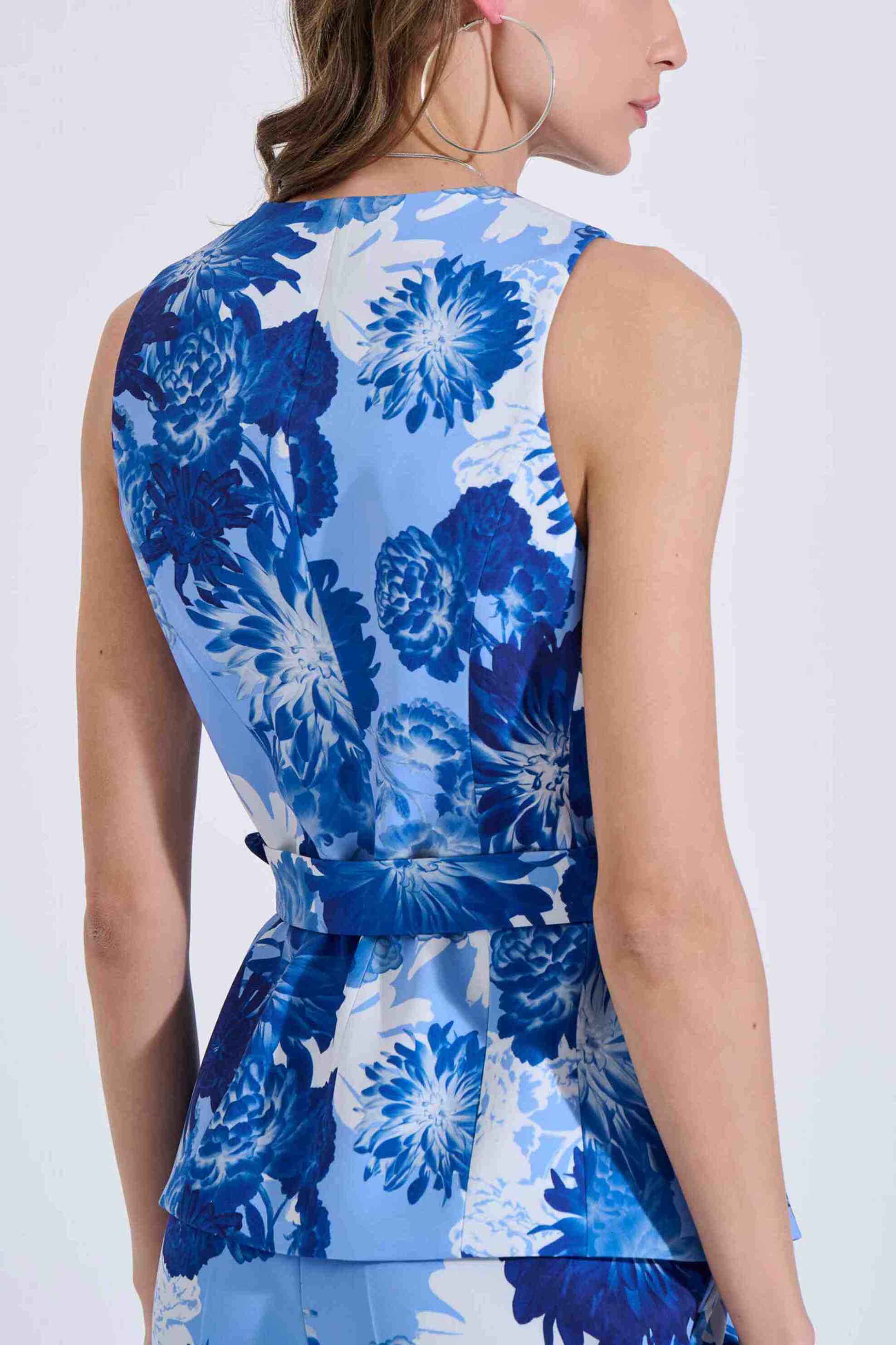 Bill Cost Γυναικείο Γιλέκο με Floral Print - 10-342492-0 Μπλε Σκούρο