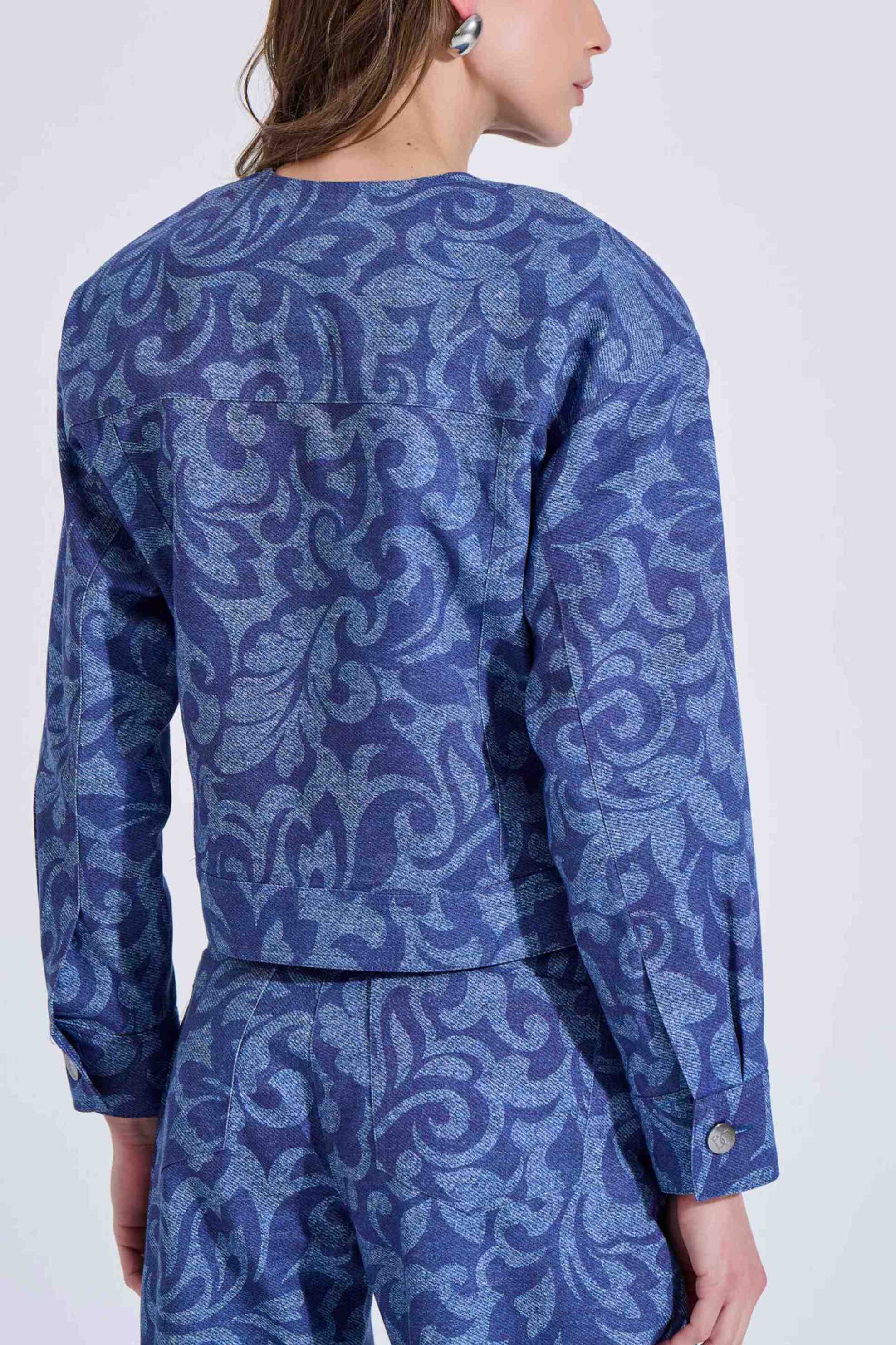 Bill Cost Γυναικείο Denim Μπουφάν με All-Over Print - 10-200180-0 Blue Σκούρο