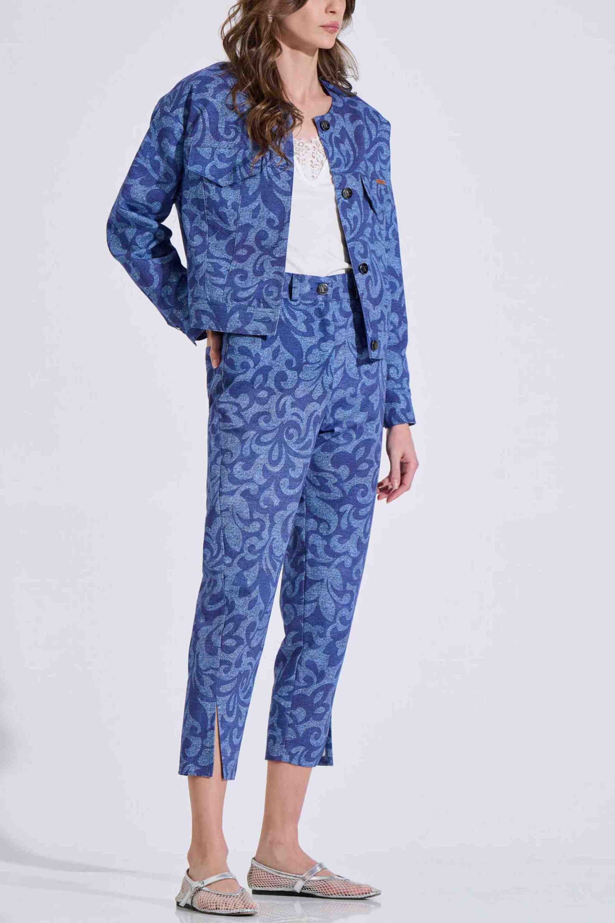 Bill Cost γυναικείο τζιν παντελόνι cropped με all-over print - 10-200181-0 Denim Blue Σκούρο