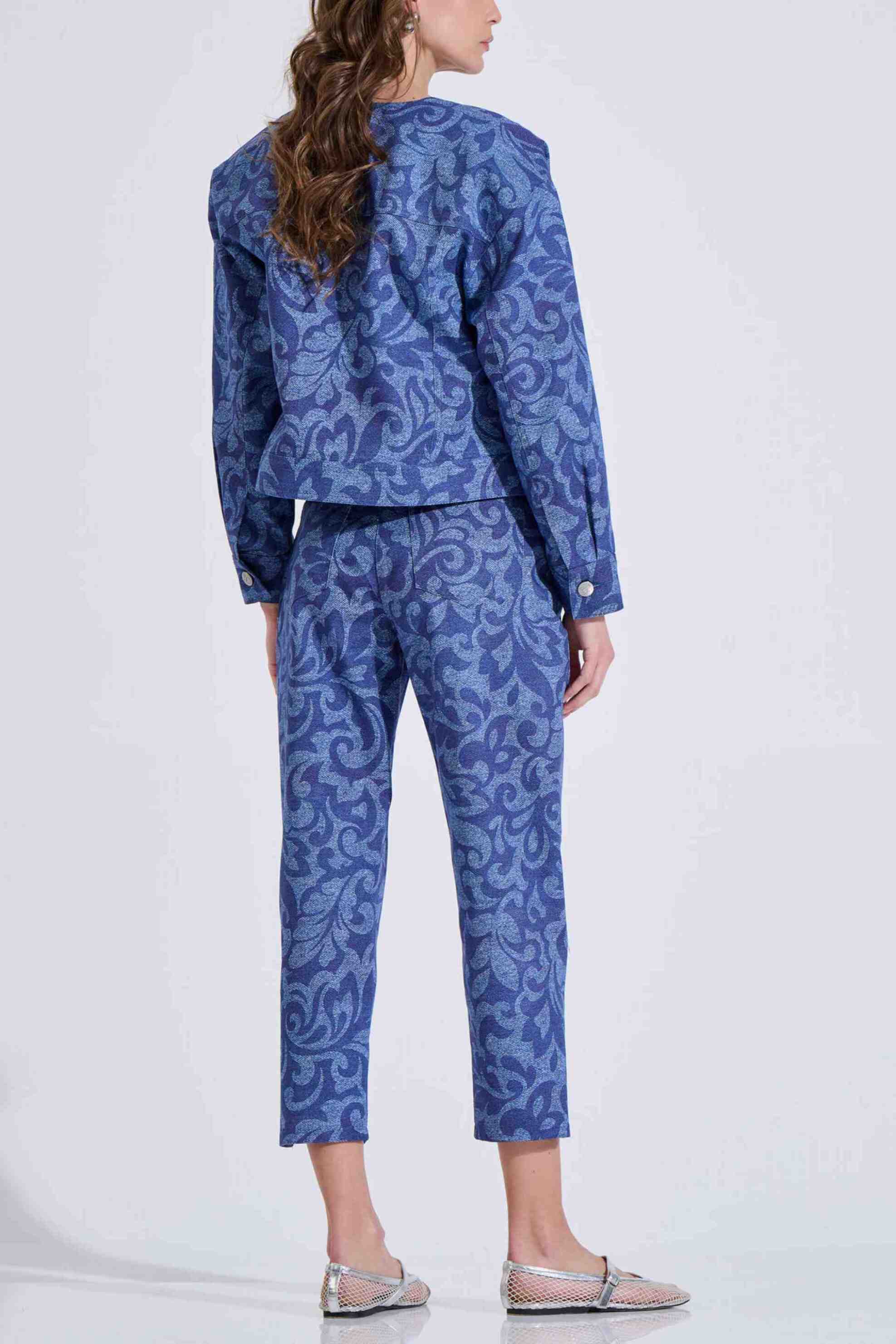 Bill Cost γυναικείο τζιν παντελόνι cropped με all-over print - 10-200181-0 Denim Blue Σκούρο