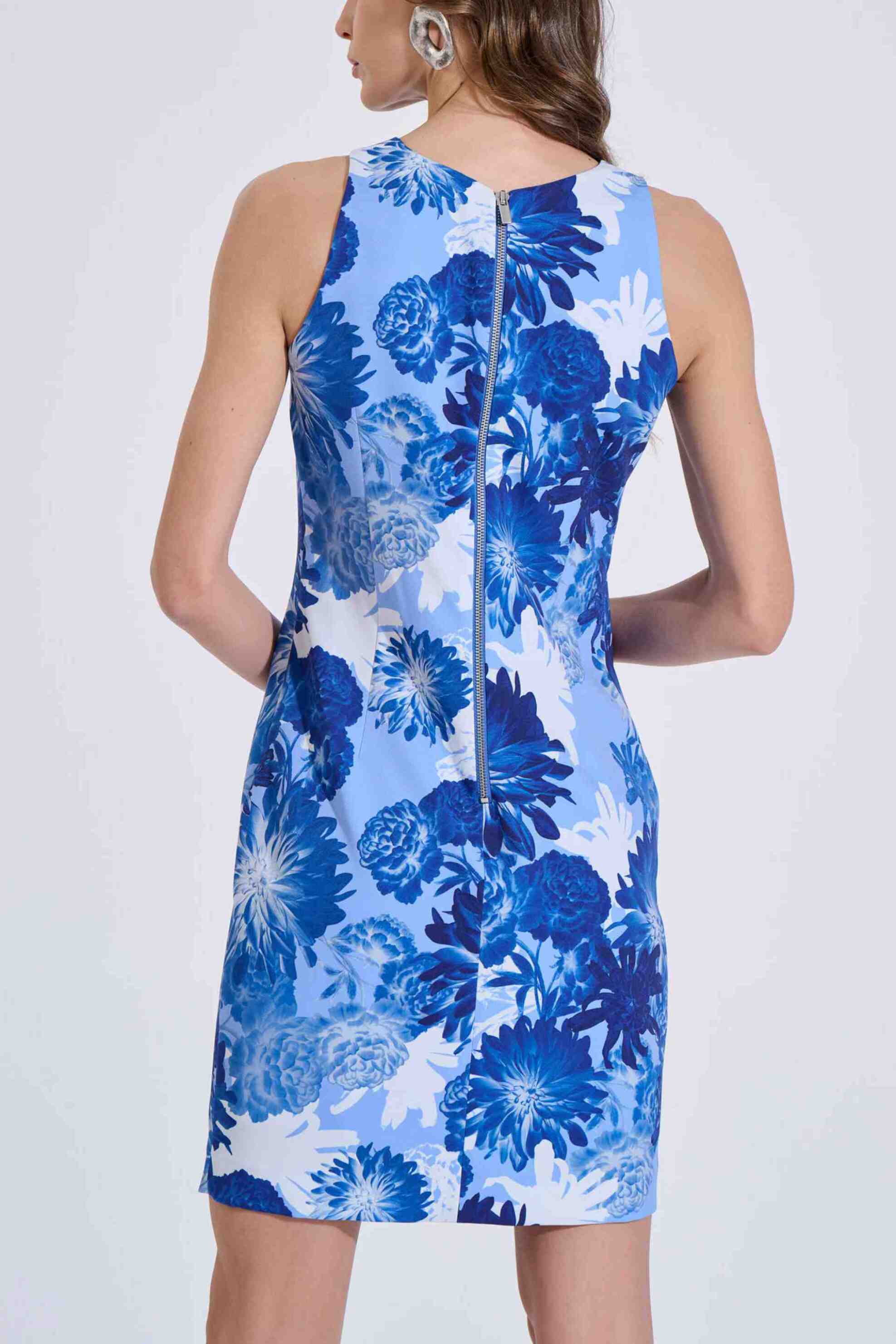 Bill Cost Γυναικείο Mini Αμάνικο Φόρεμα με Floral Σχέδιο - 10-342491-0 Μπλε Σκούρο
