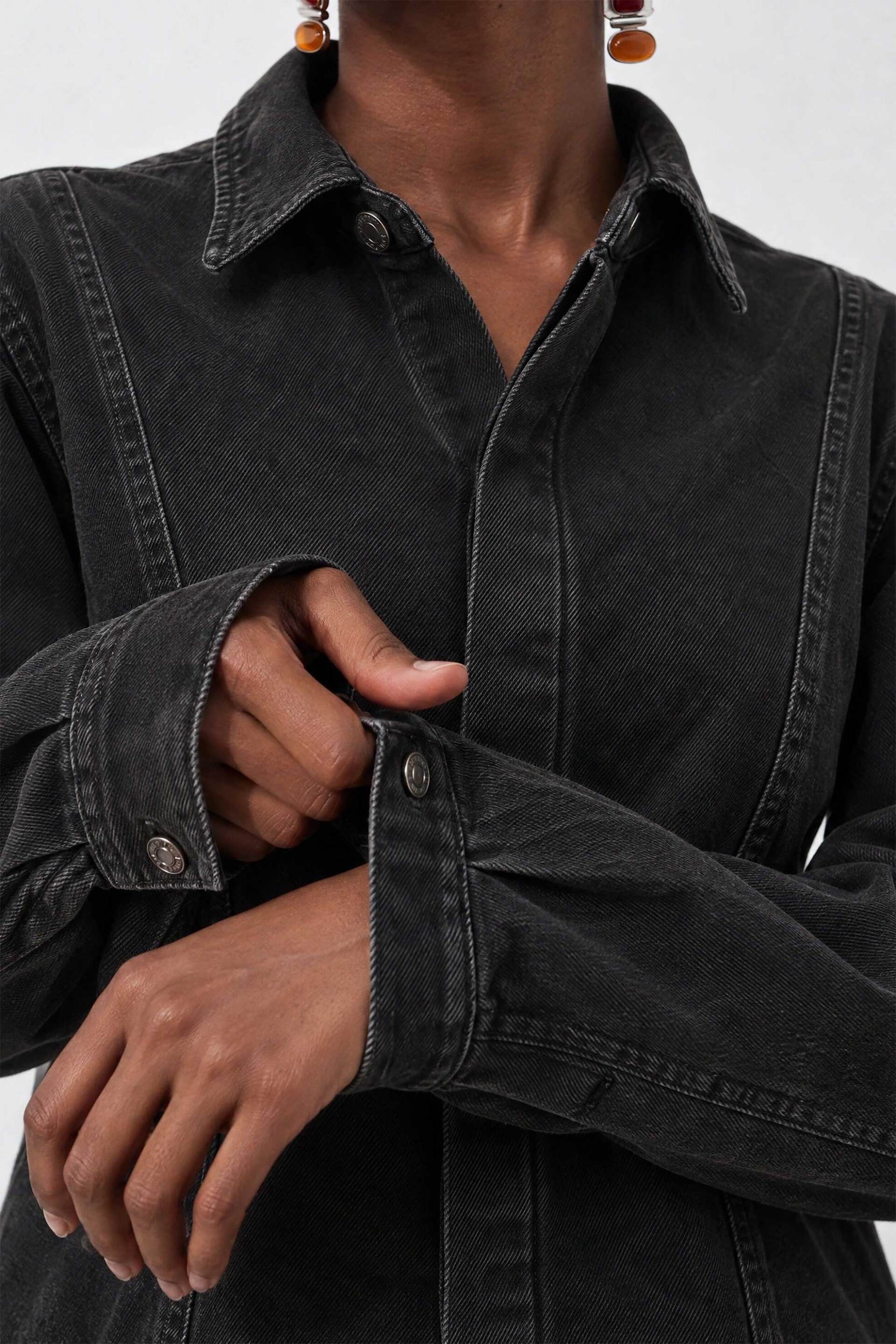 Bill Cost γυναικείο denim πουκάμισο με κρυφή πατιλέτα - 10-200206-0 Μαύρο