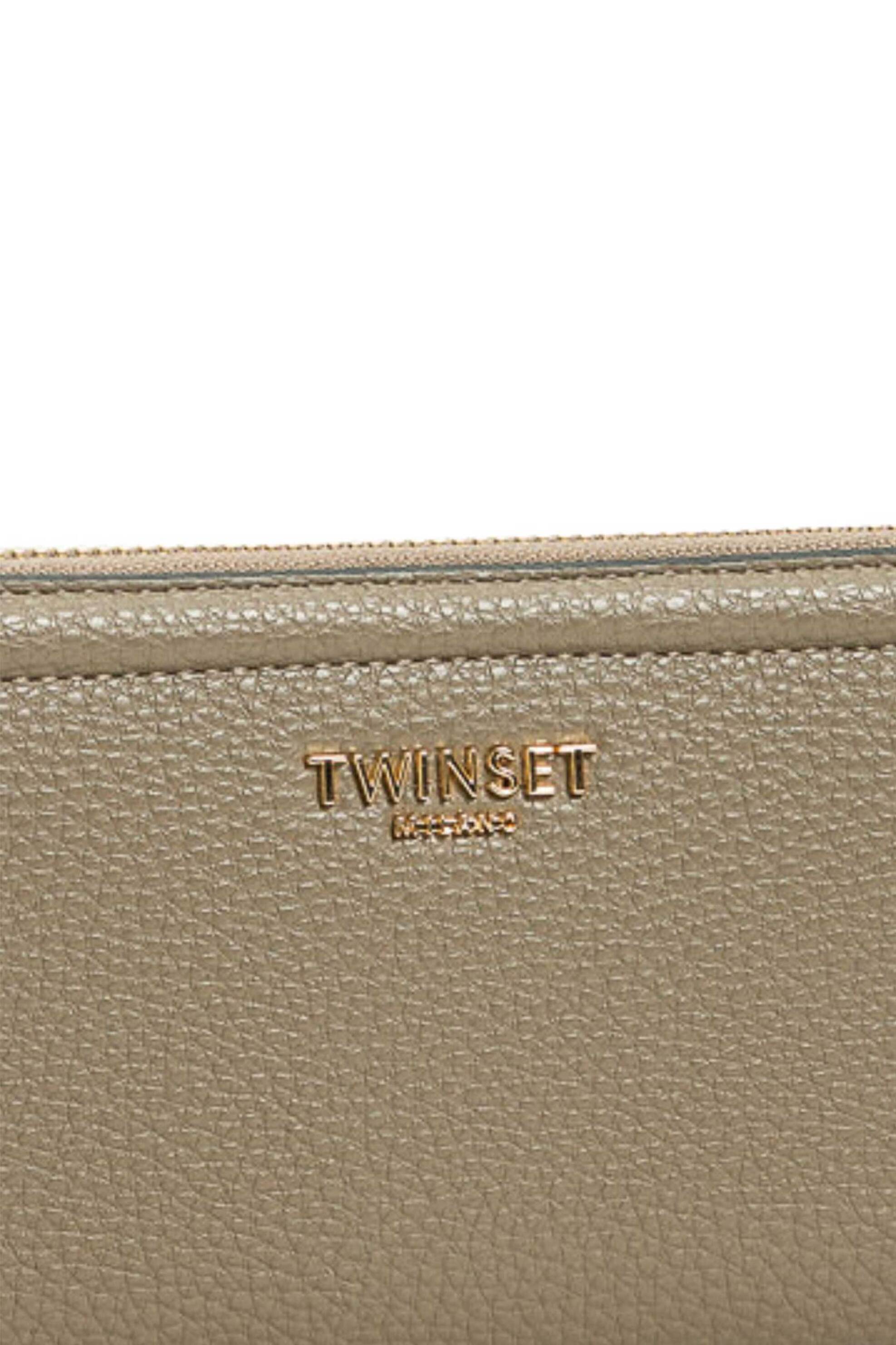 Twinset γυναικείο πορτοφόλι με μεταλλικό λογότυπο - 252TB7064 Γκρι φωτογραφία