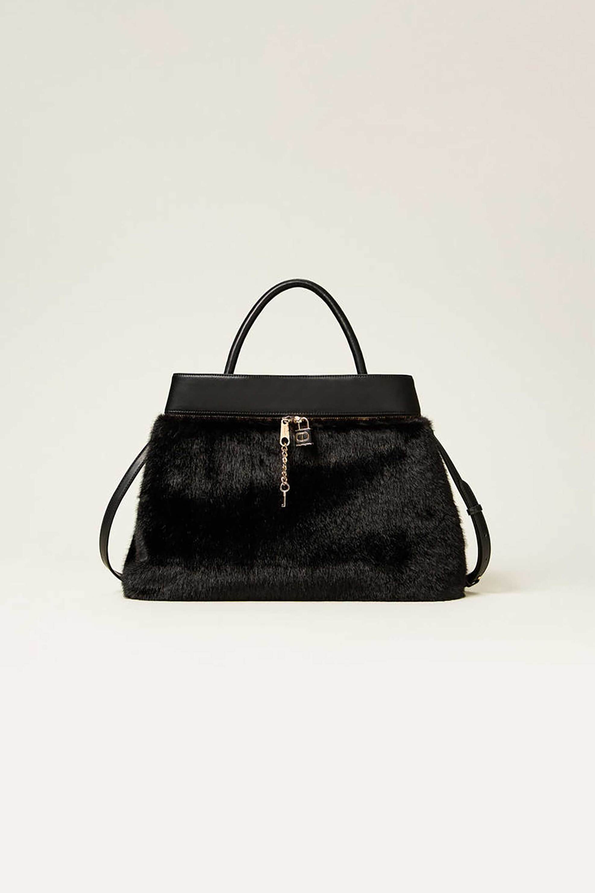 Twinset γυναικεία τσάντα shopper με faux γούνα | ONE SIZE