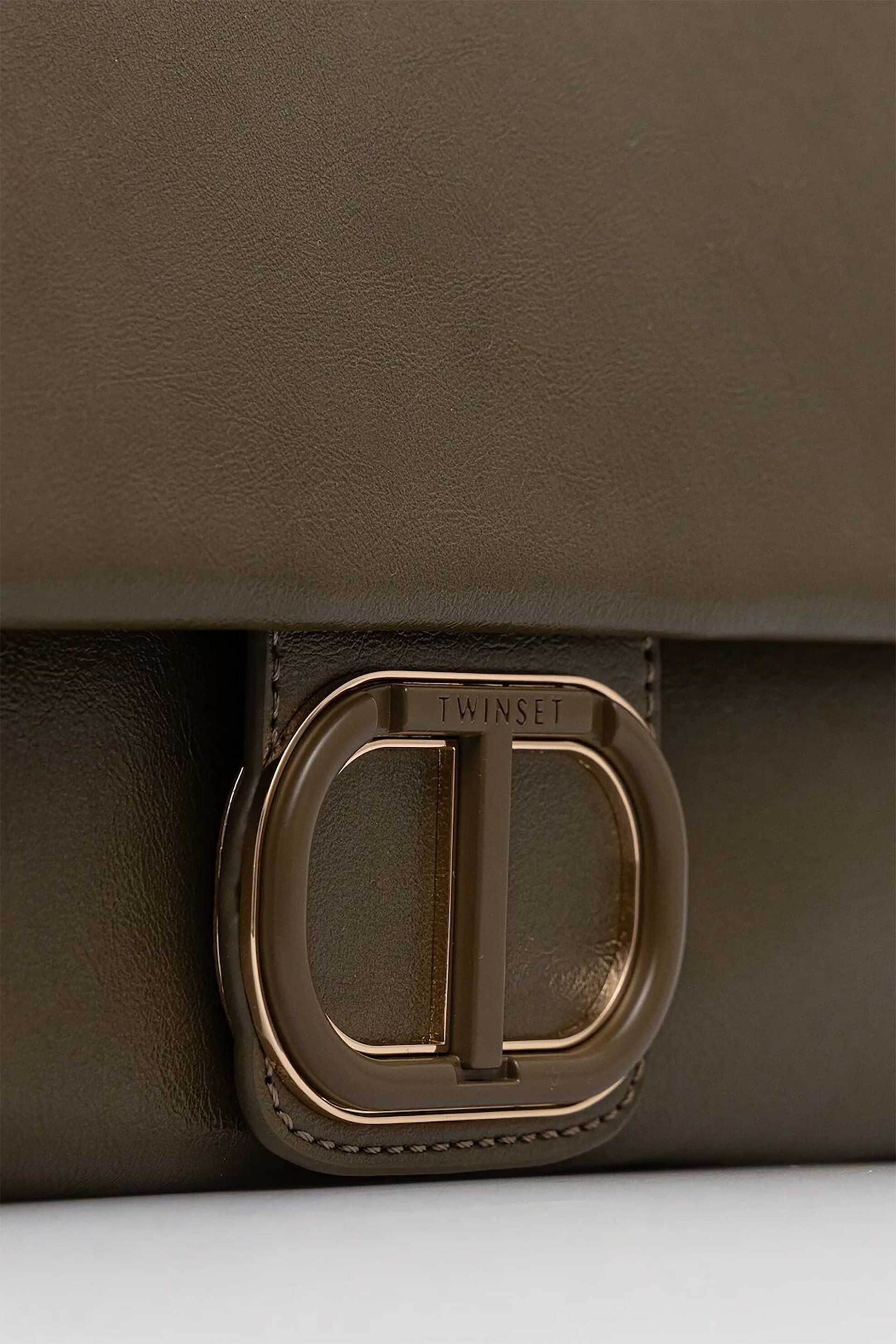 Twinset γυναικεία τσάντα ώμου με ανάγλυφο λογότυπο - 252TD8120 Γκρι φωτογραφία