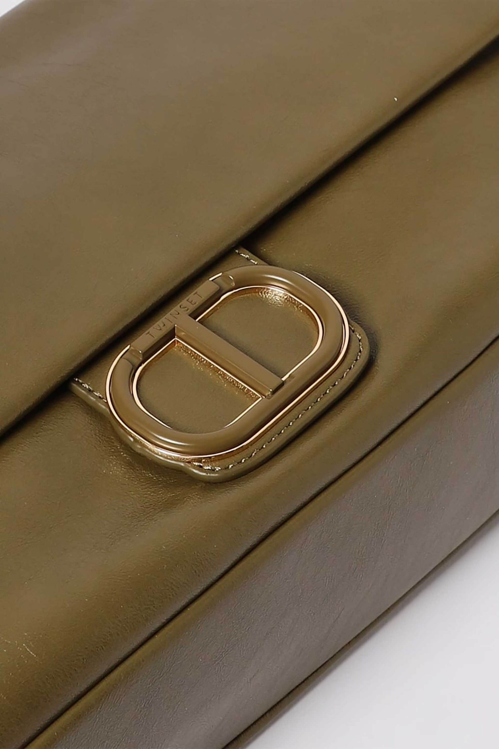 Twinset γυναικεία τσάντα ώμου με ανάγλυφο λογότυπο - 252TD8120 Πράσινο φωτογραφία