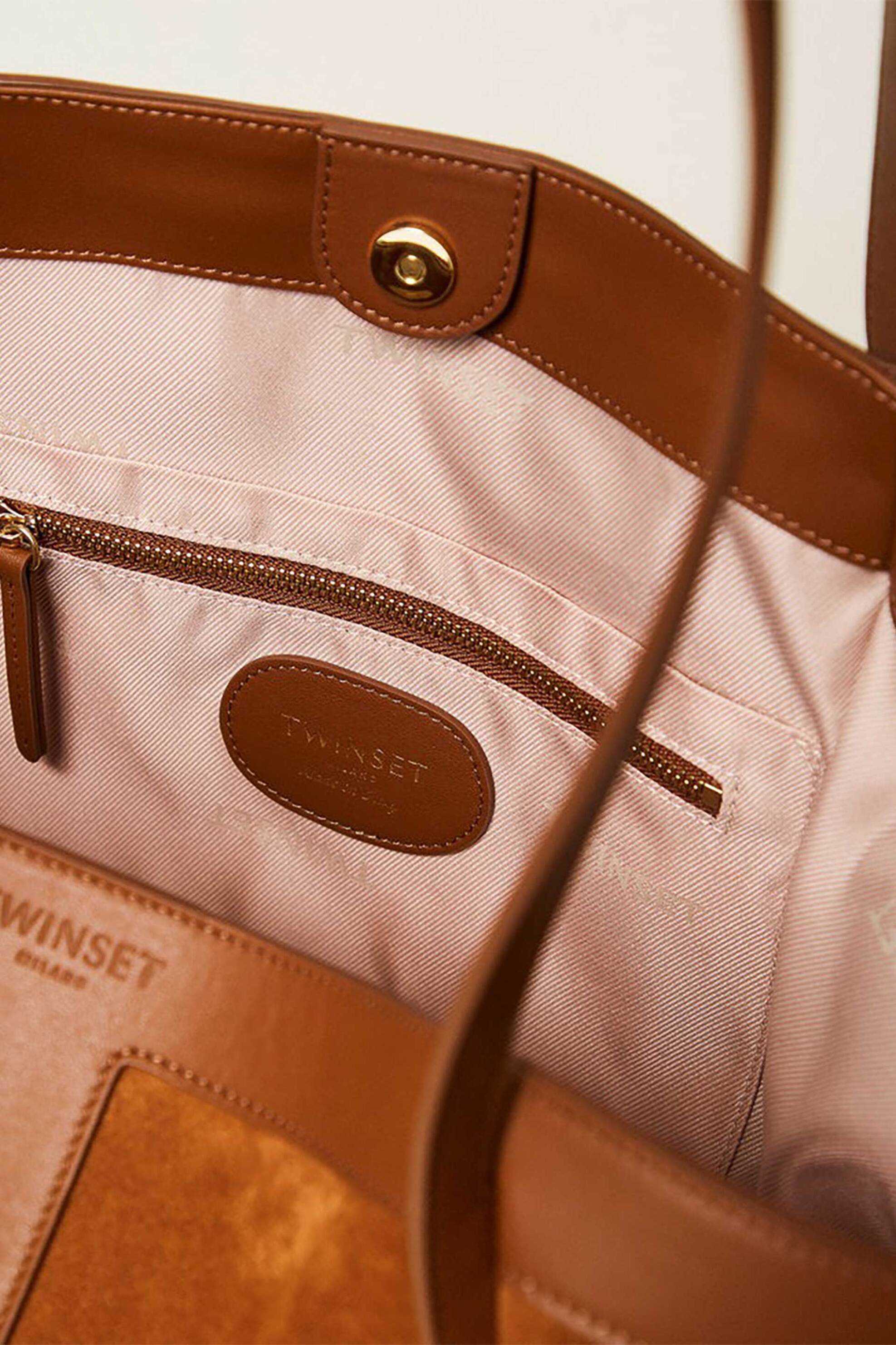 Twinset Γυναικεία Τσάντα Ώμου Shopper - 261Tb7100 Ταμπά