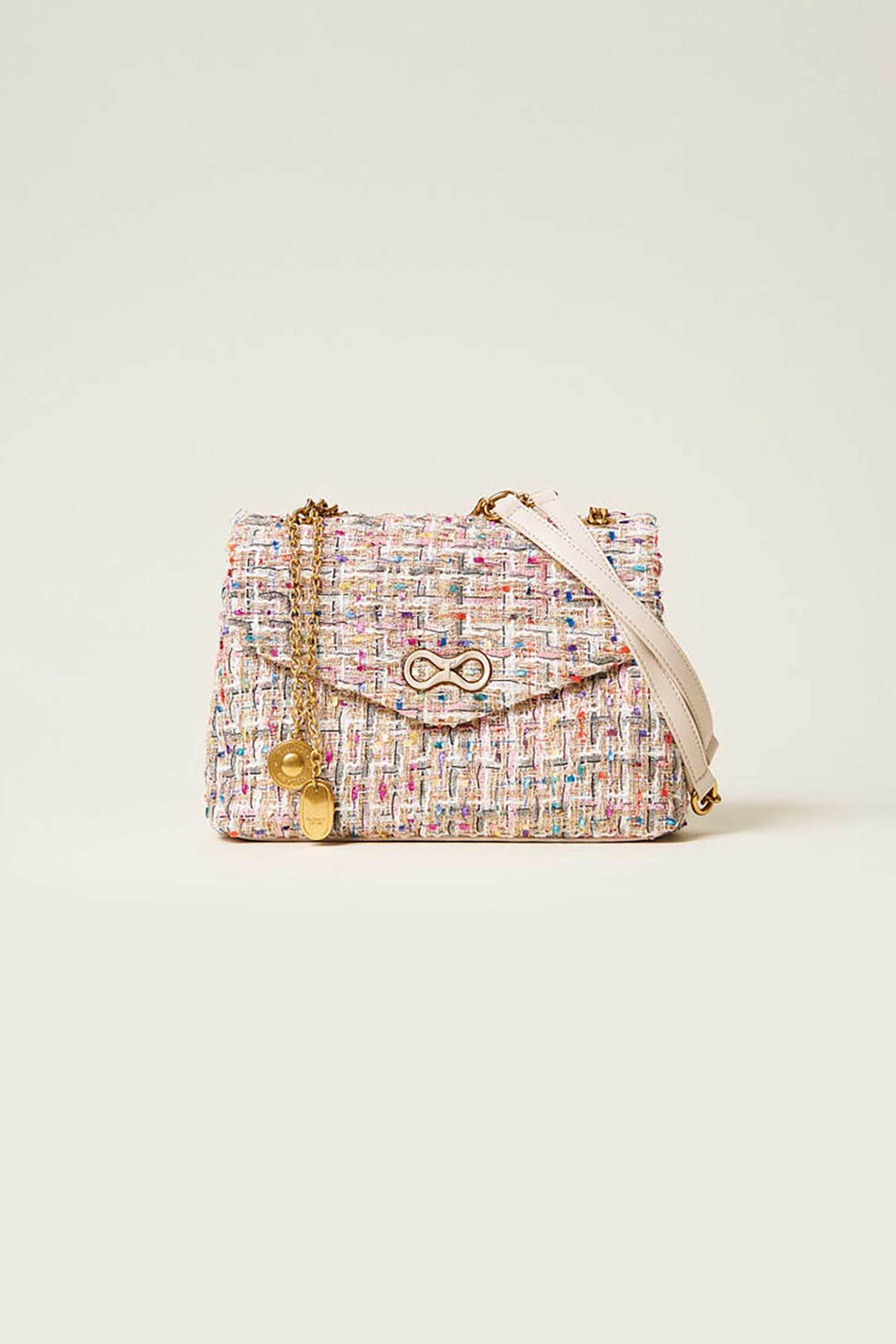 Twinset γυναικεία tweed τσάντα ώμου - 261TB7460 Ροζ