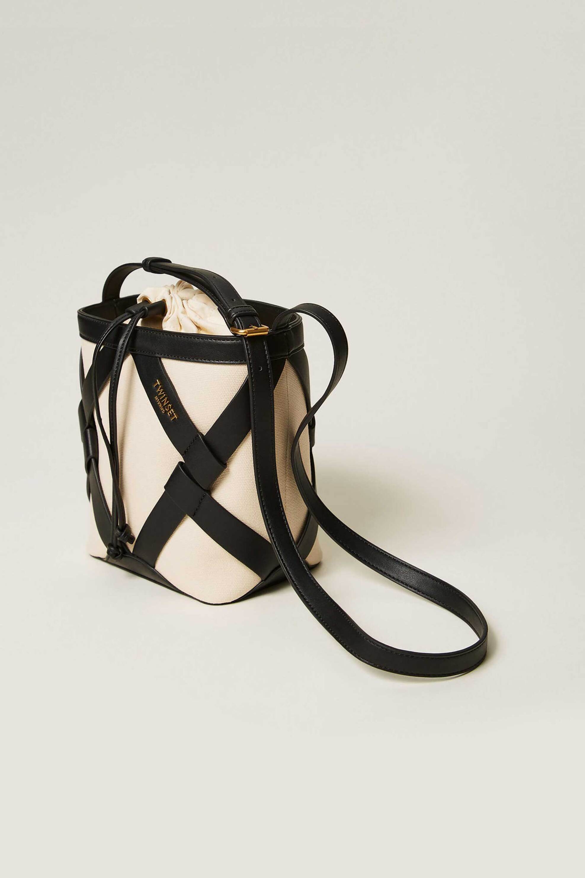 Twinset γυναικεία τσάντα canvas bucket - 261TB7270 Εκρού φωτογραφία