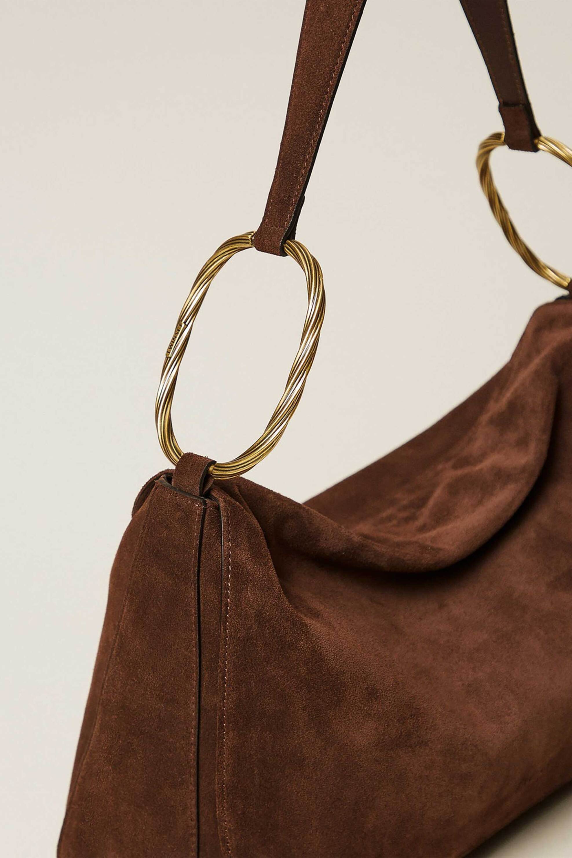Twinset γυναικεία suede τσάντα ώμου 
