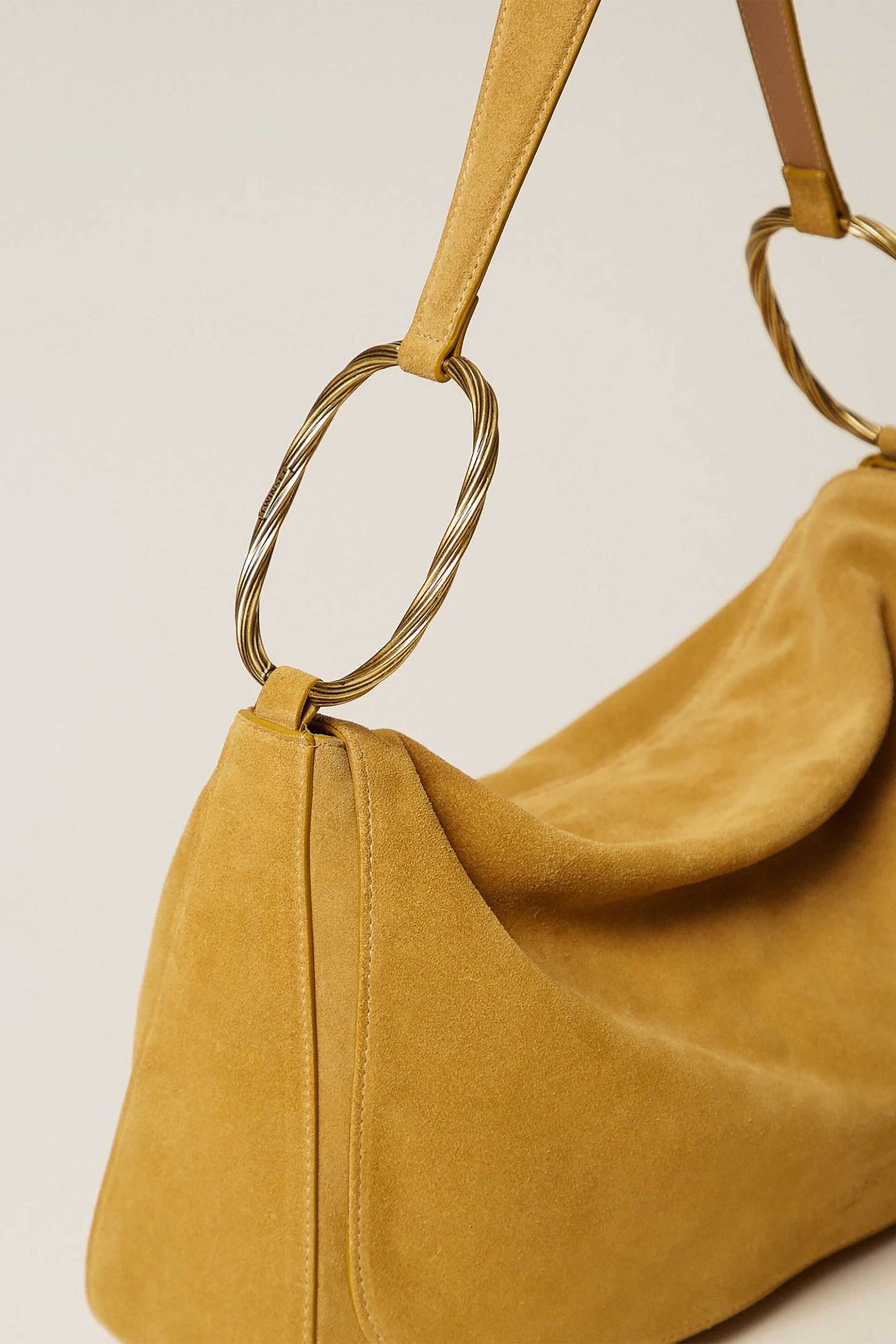 Twinset γυναικεία suede τσάντα ώμου 