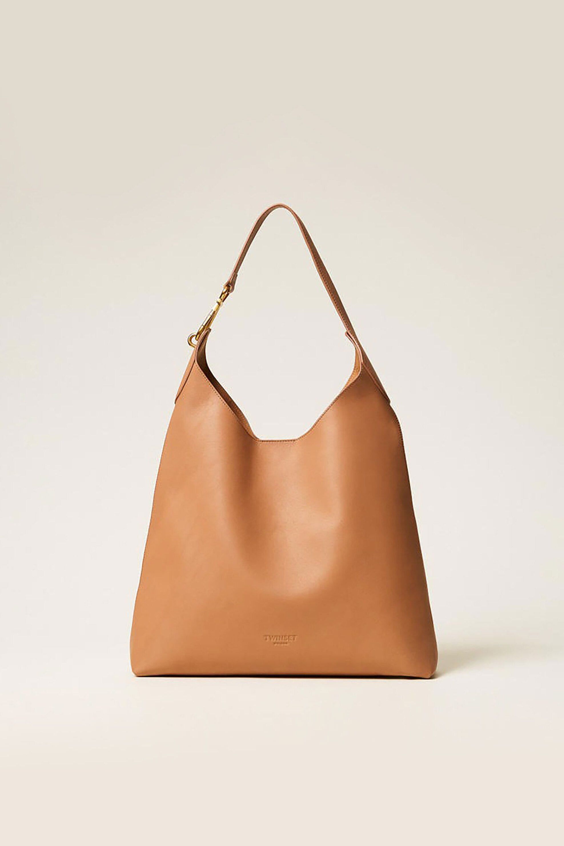 Twinset γυναικεία δερμάτινη τσάντα ώμου hobo - 261TB7131 Ταμπά