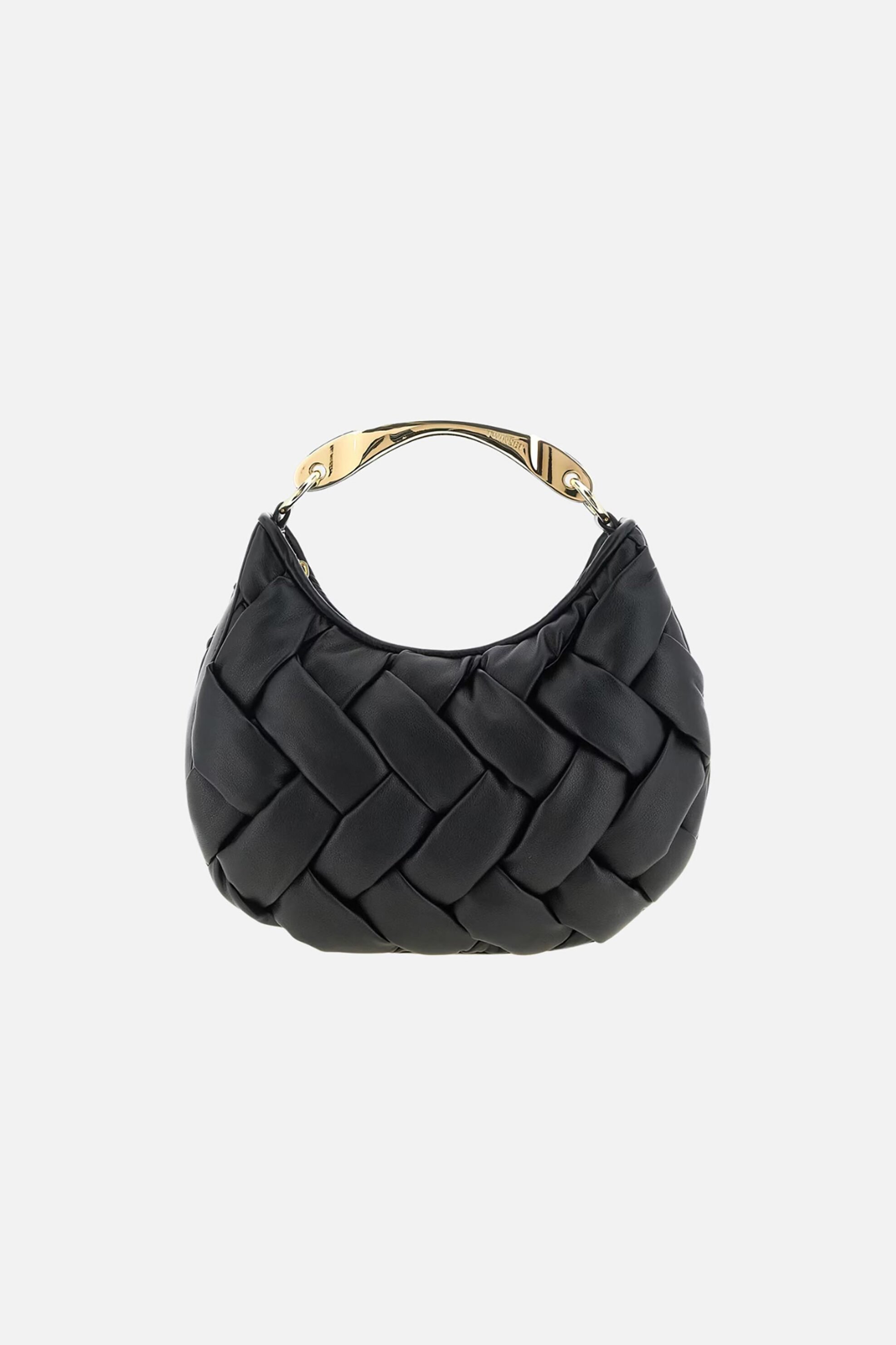 TWINSET Twinset γυναικεία τσάντα χειρός με μεταλλική λαβή "Croissant" - 261TB7370 Μαύρο