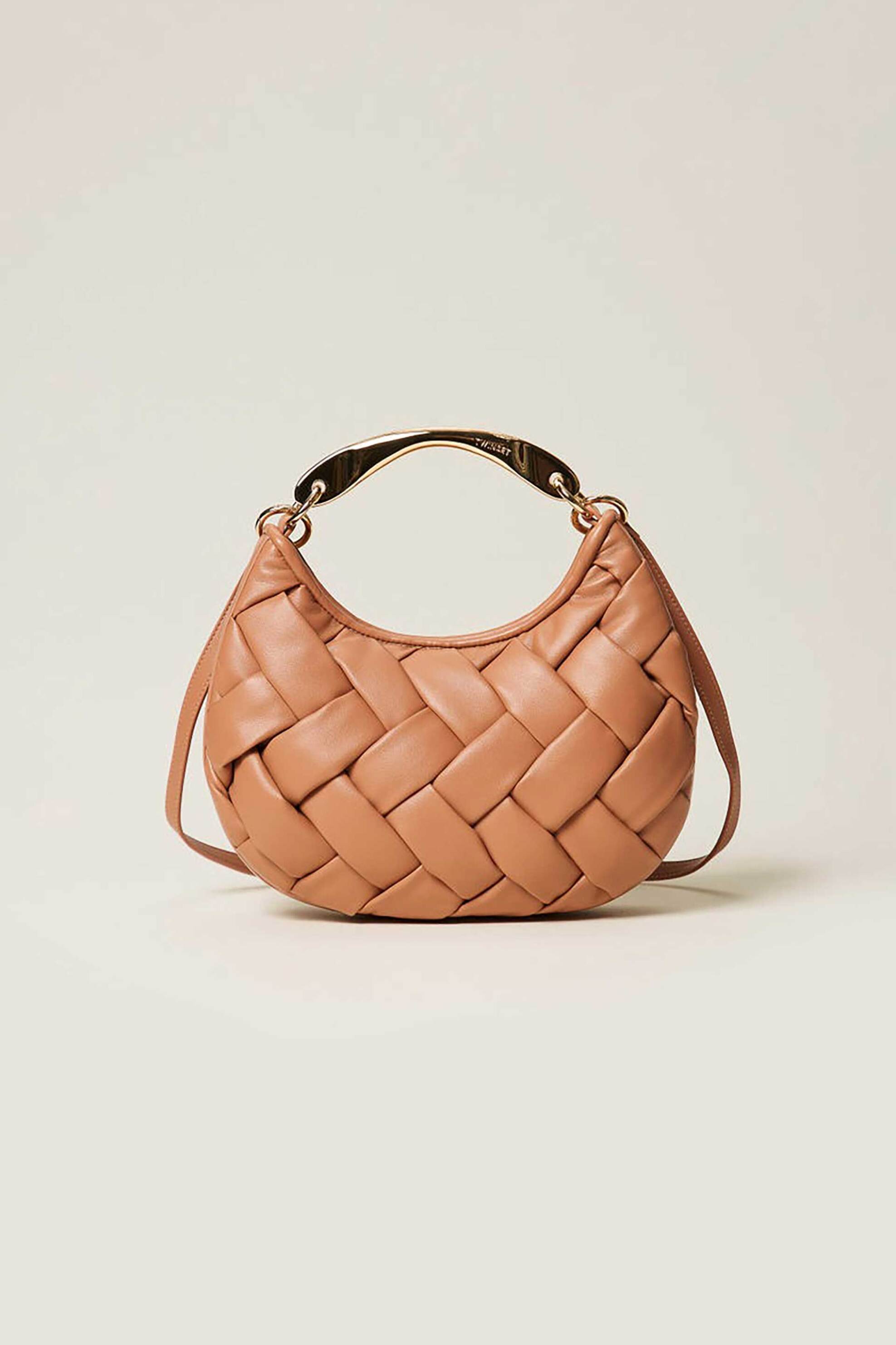 Twinset γυναικεία τσάντα χειρός με μεταλλική λαβή "Croissant" - 261TB7370 Ταμπά