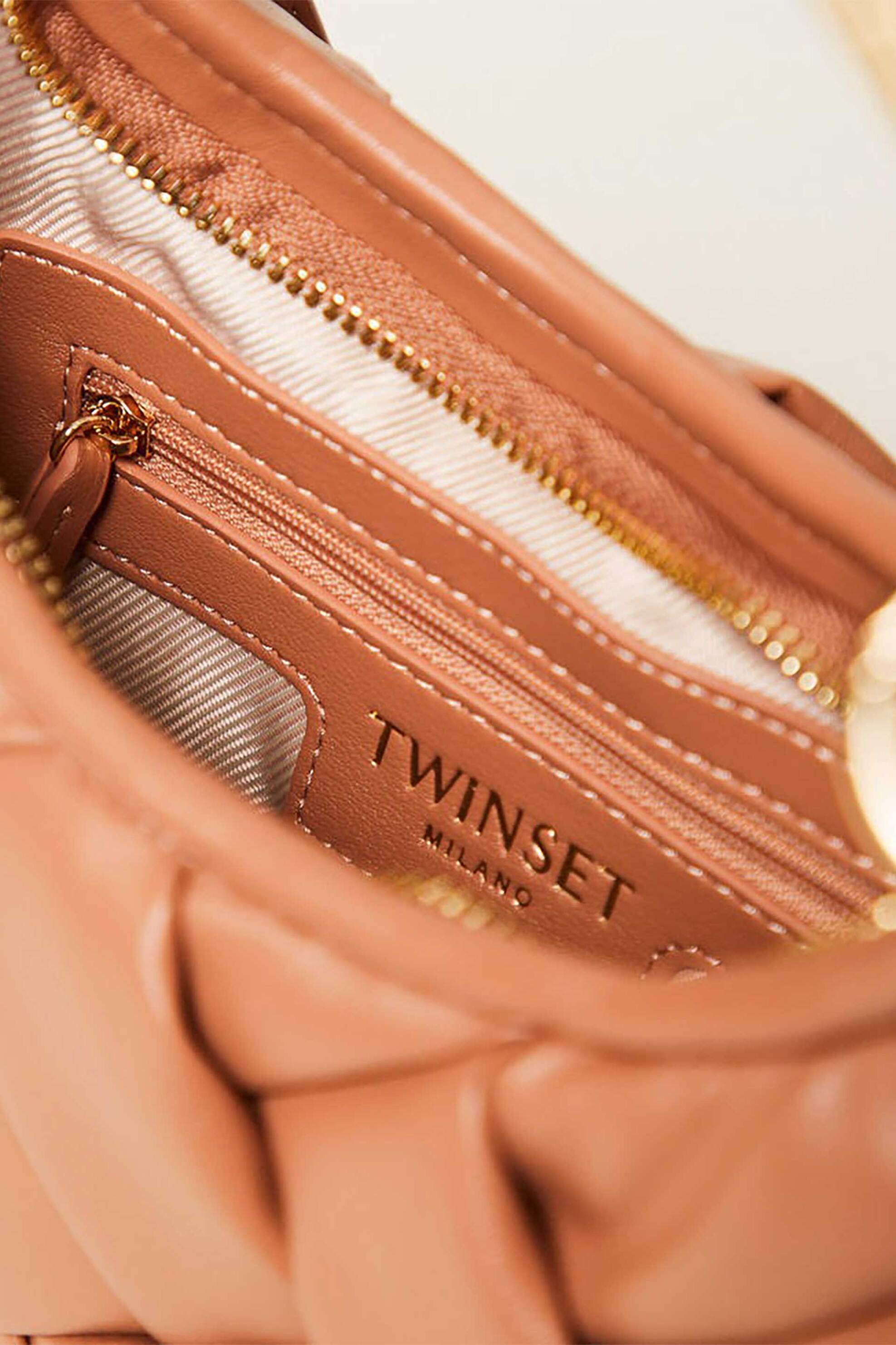 Twinset Γυναικεία Τσάντα Χειρός με Μεταλλική Λαβή Croissant - 261Tb7370 Ταμπά