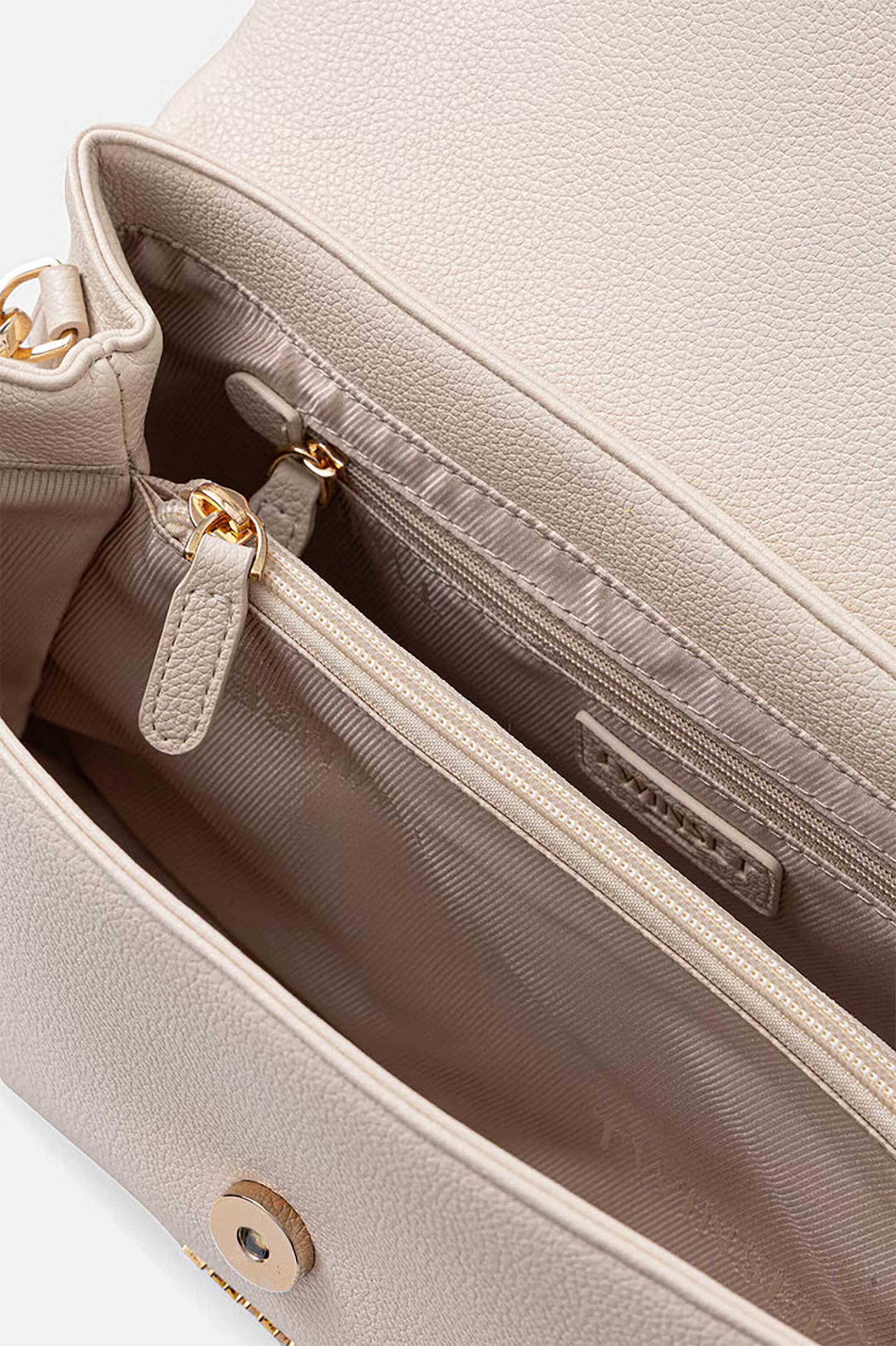 TWINSET Twinset γυναικεία τσάντα χειρός με μεταλλικό λογότυπο - 261TD8023 Εκρού - 4