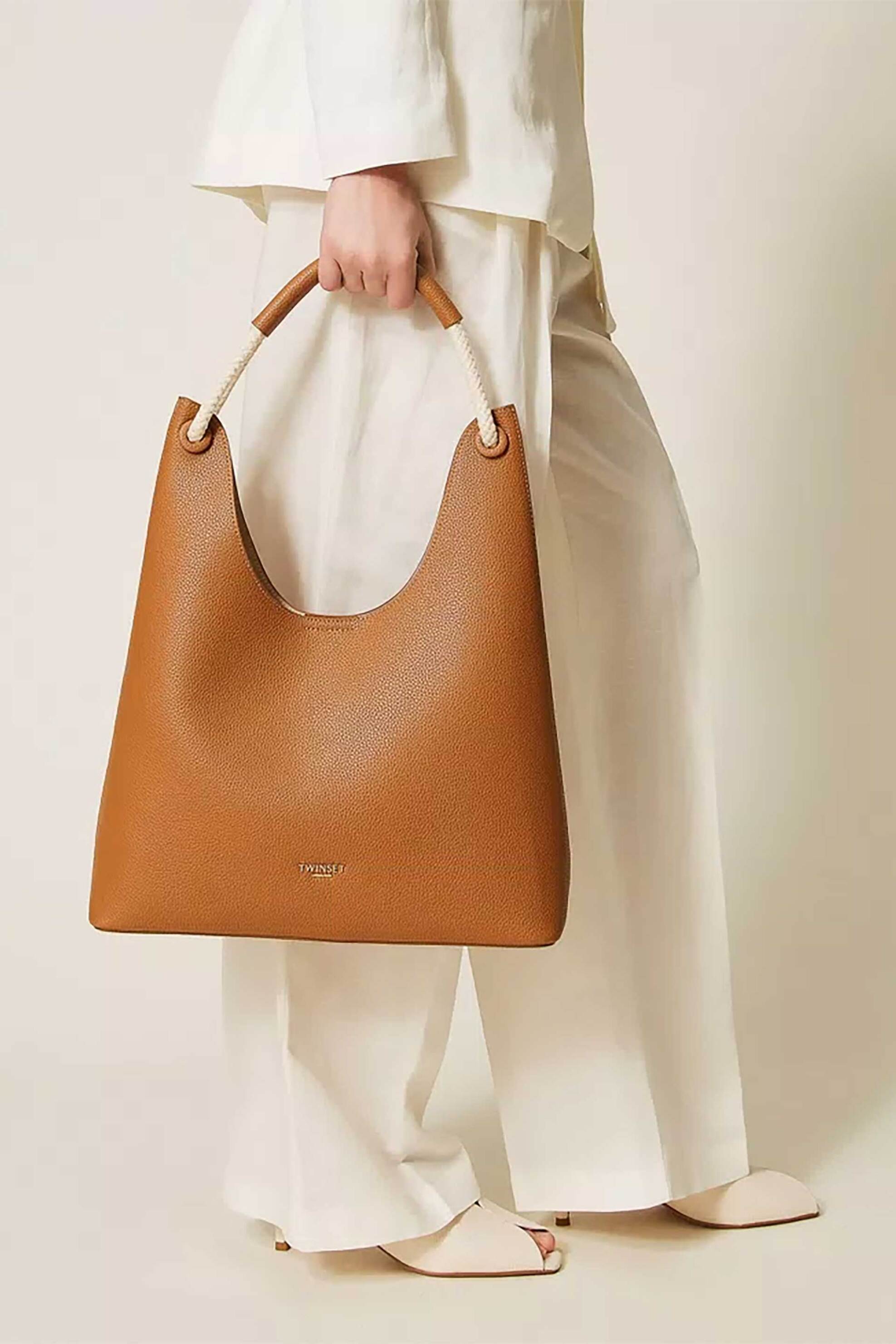 Twinset Γυναικεία Τσάντα Hobo - 261Td8190 Καμηλό