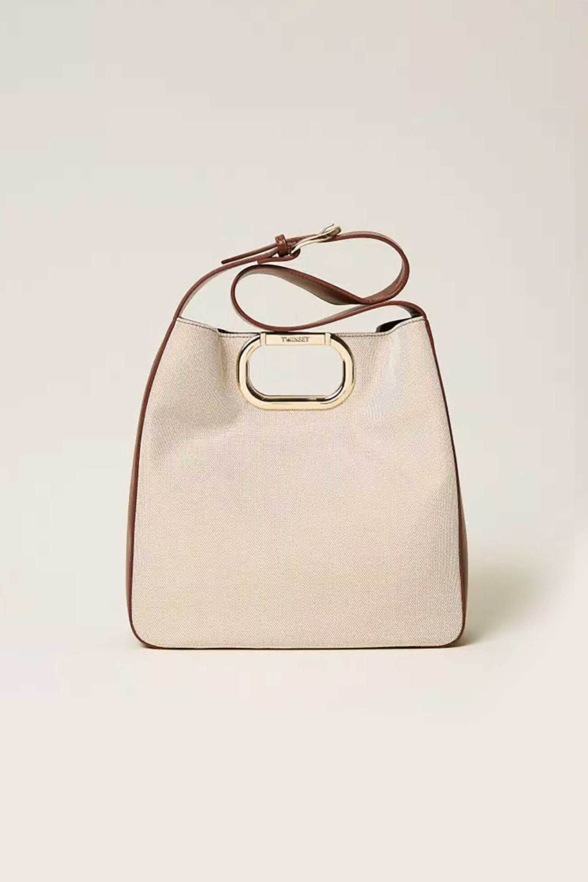 Twinset γυναικεία τσάντα hobo "Lila" - 261TD8160 Υπόλευκο