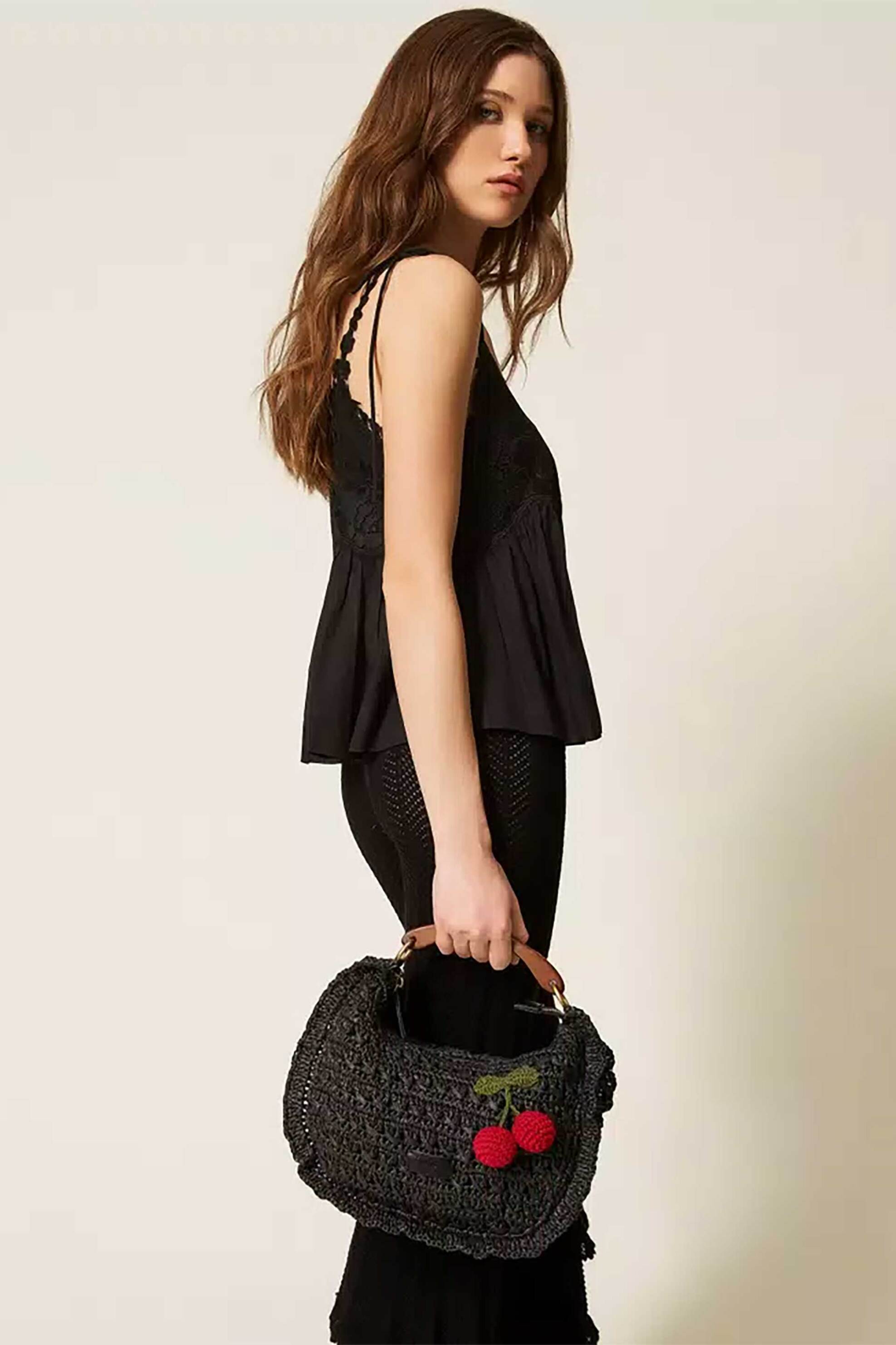 Twinset Γυναικεία Τσάντα Hobo - 261Td8301 Μαύρο