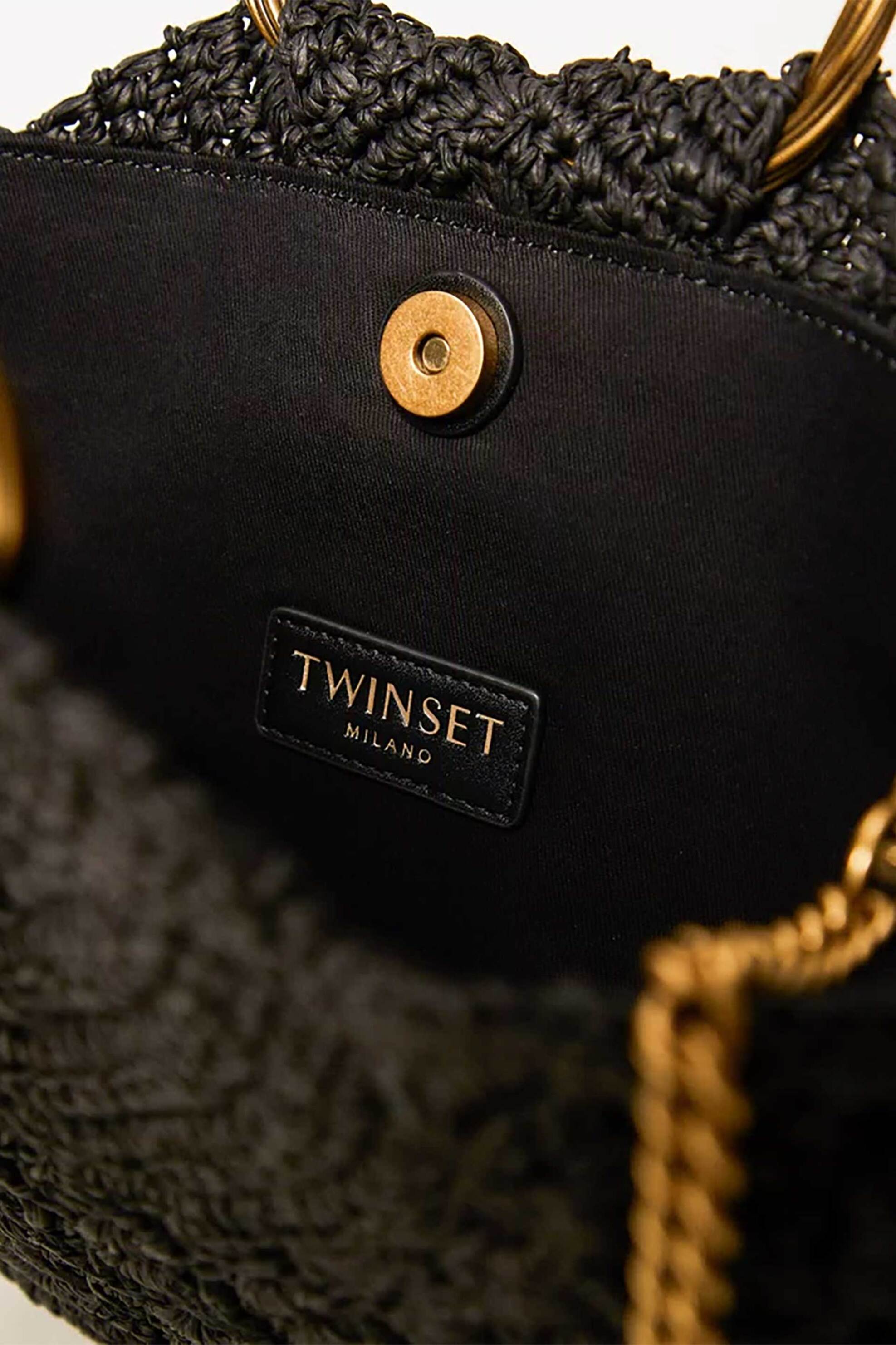 TWINSET Twinset γυναικεία τσάντα χειρός σε σχήμα κοχυλιού - 261TD8320 Μαύρο - 3