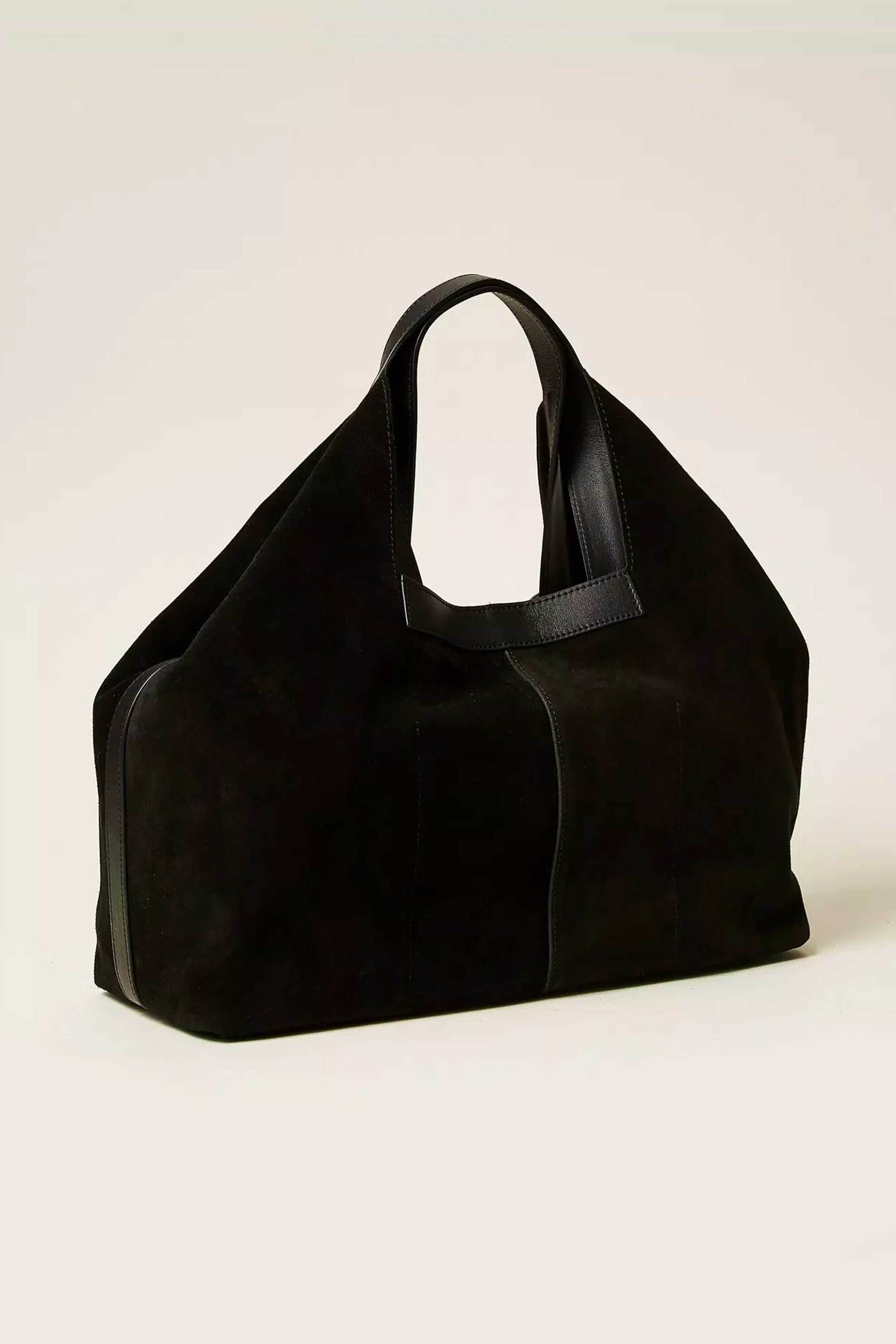 Twinset γυναικεία τσάντα ώμου shopper suede - 262TB7140 Μαύρο
