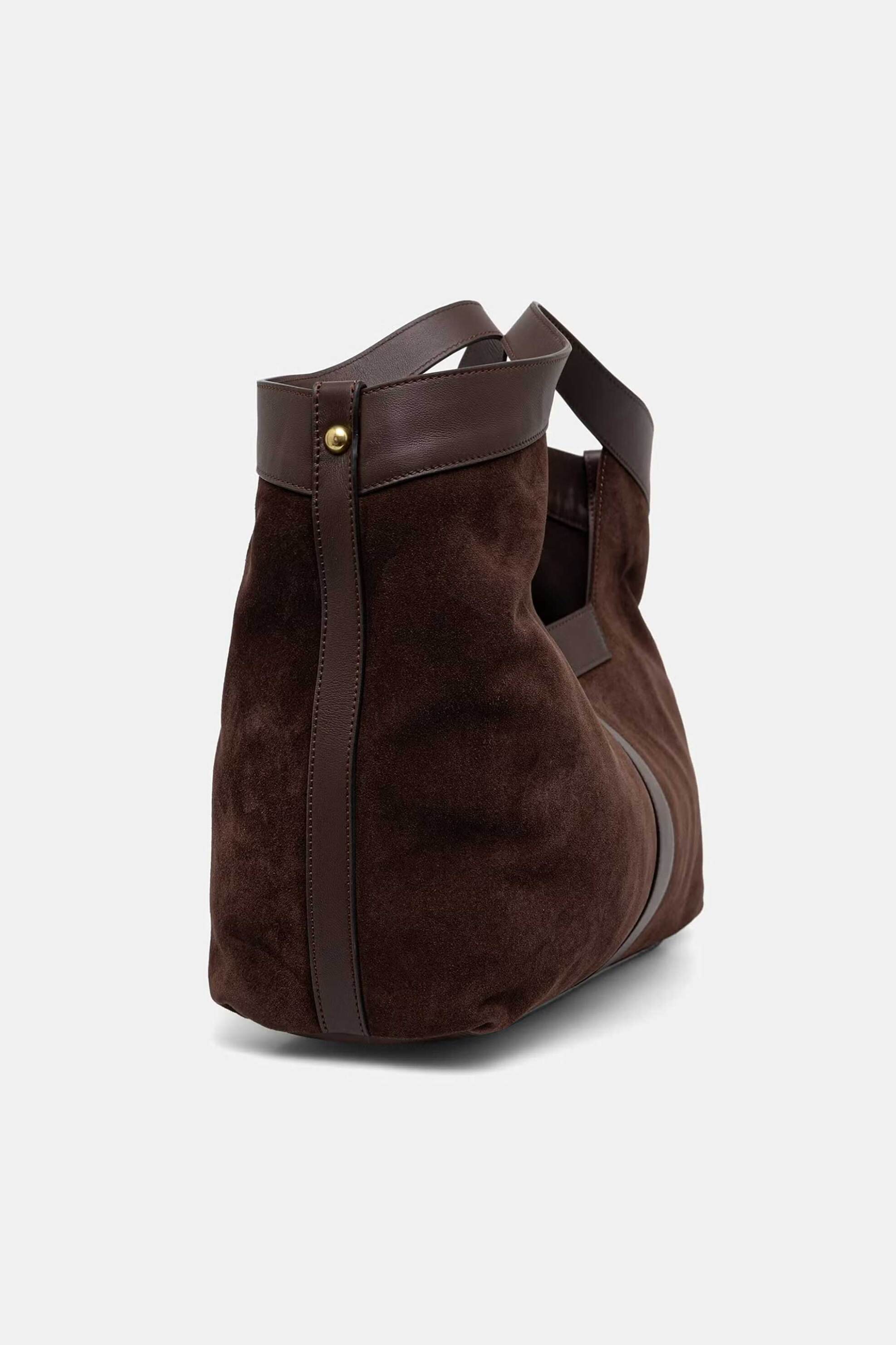 TWINSET Twinset γυναικεία τσάντα ώμου shopper suede - 262TB7141 Καφέ Σκούρο - 3