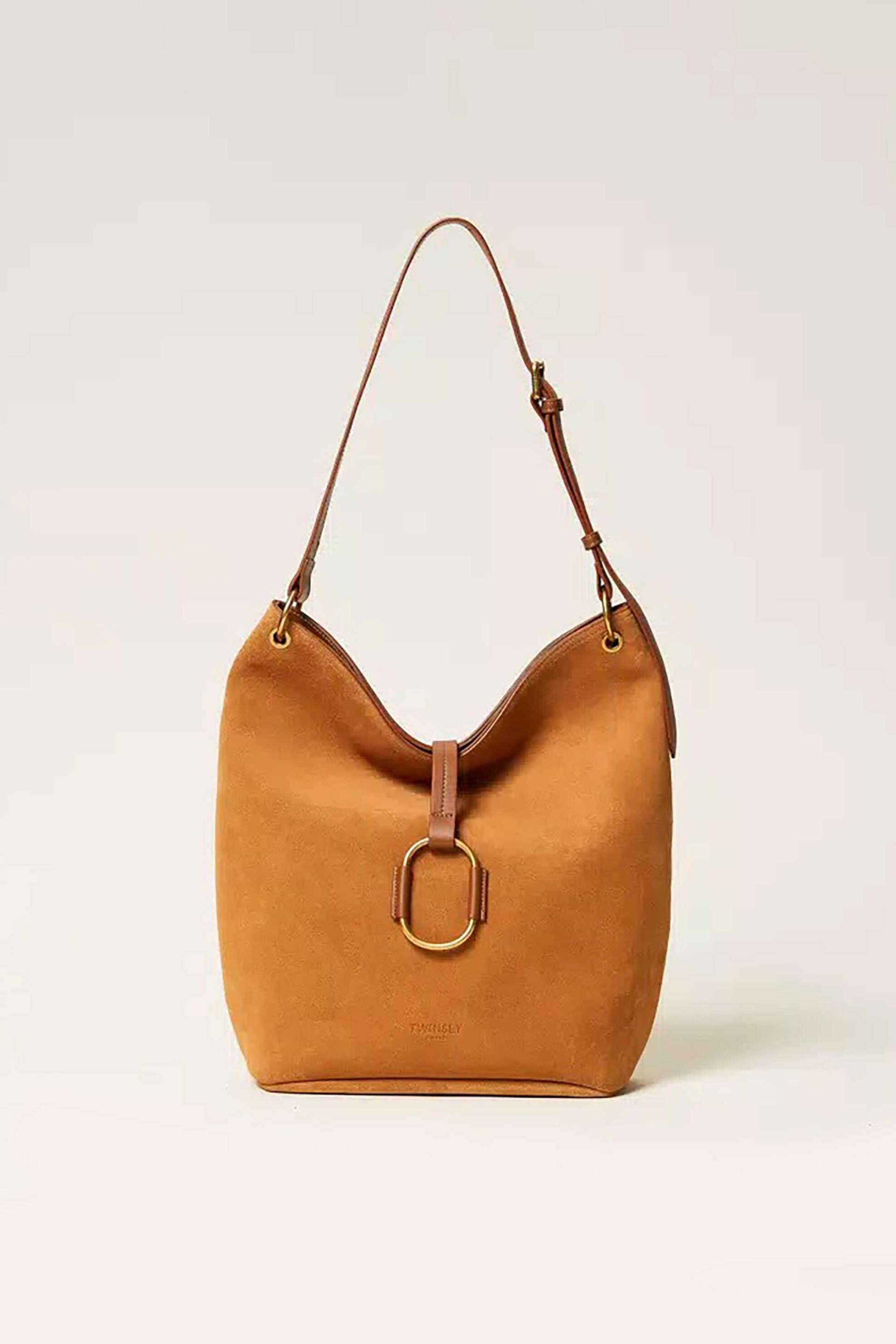 Twinset γυναικεία suede τσάντα ώμου hobo - 262TB7150 Ταμπά