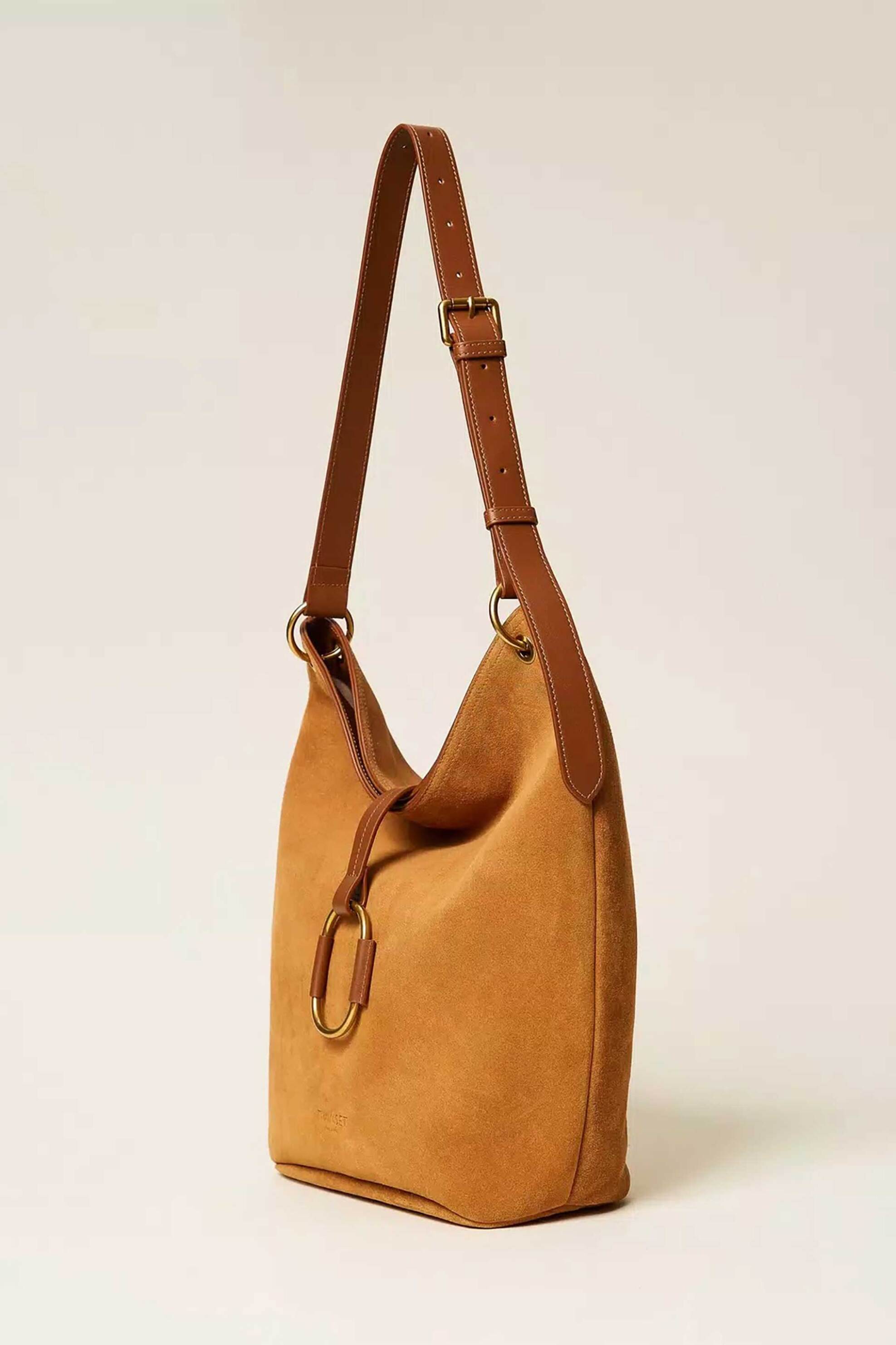 Twinset γυναικεία suede τσάντα ώμου hobo - 262TB7150 Ταμπά