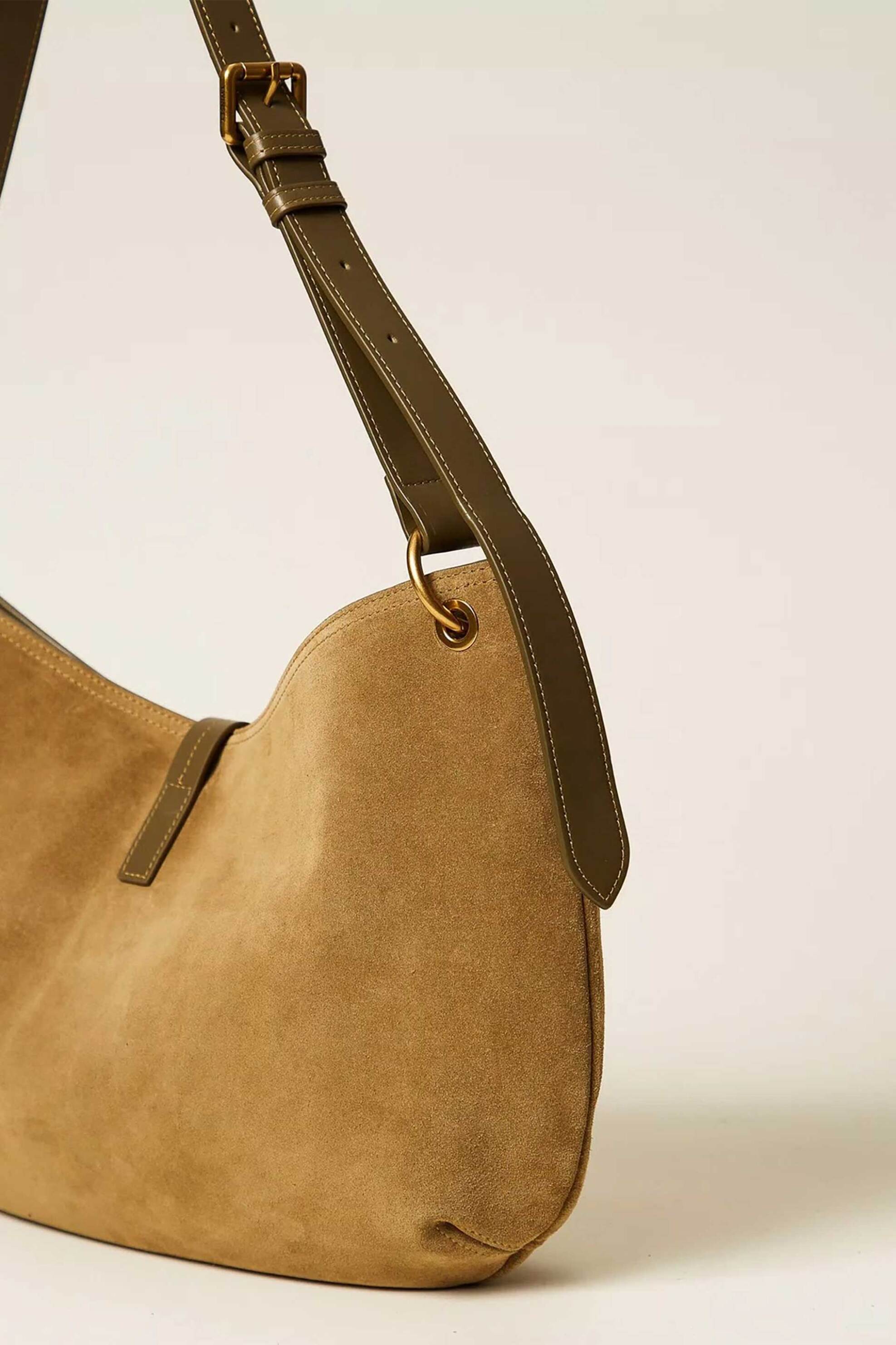 TWINSET Twinset γυναικεία suede τσάντα ώμου hobo - 262TB7151 Λαδί - 3