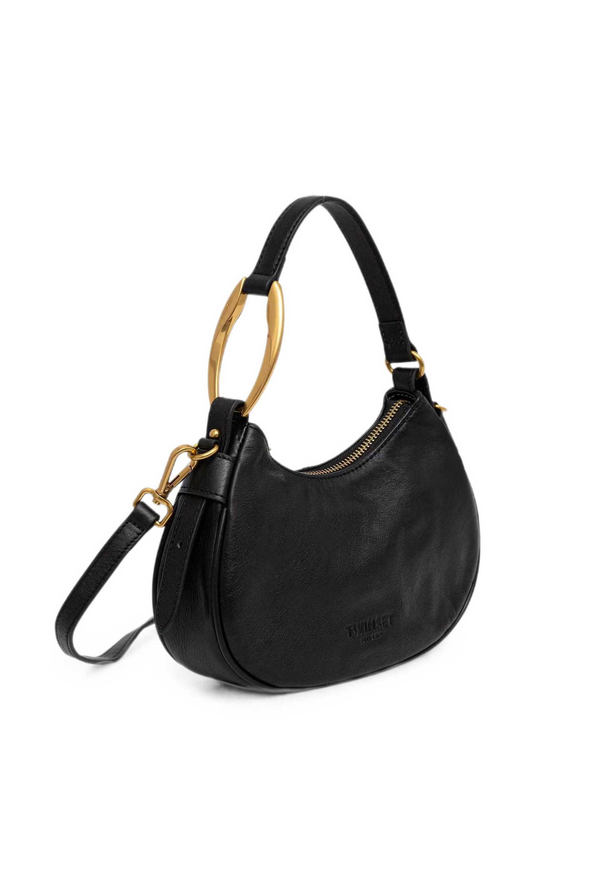 Twinset γυναικεία τσάντα ώμου hobo - 262TB7182 Μαύρο