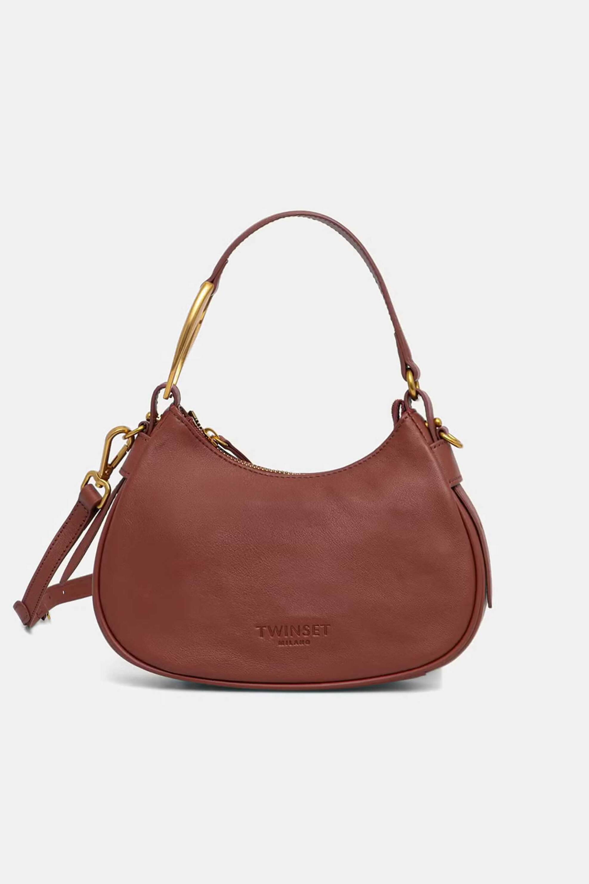 Twinset γυναικεία τσάντα ώμου hobo - 262TB7182 Κεραμιδί