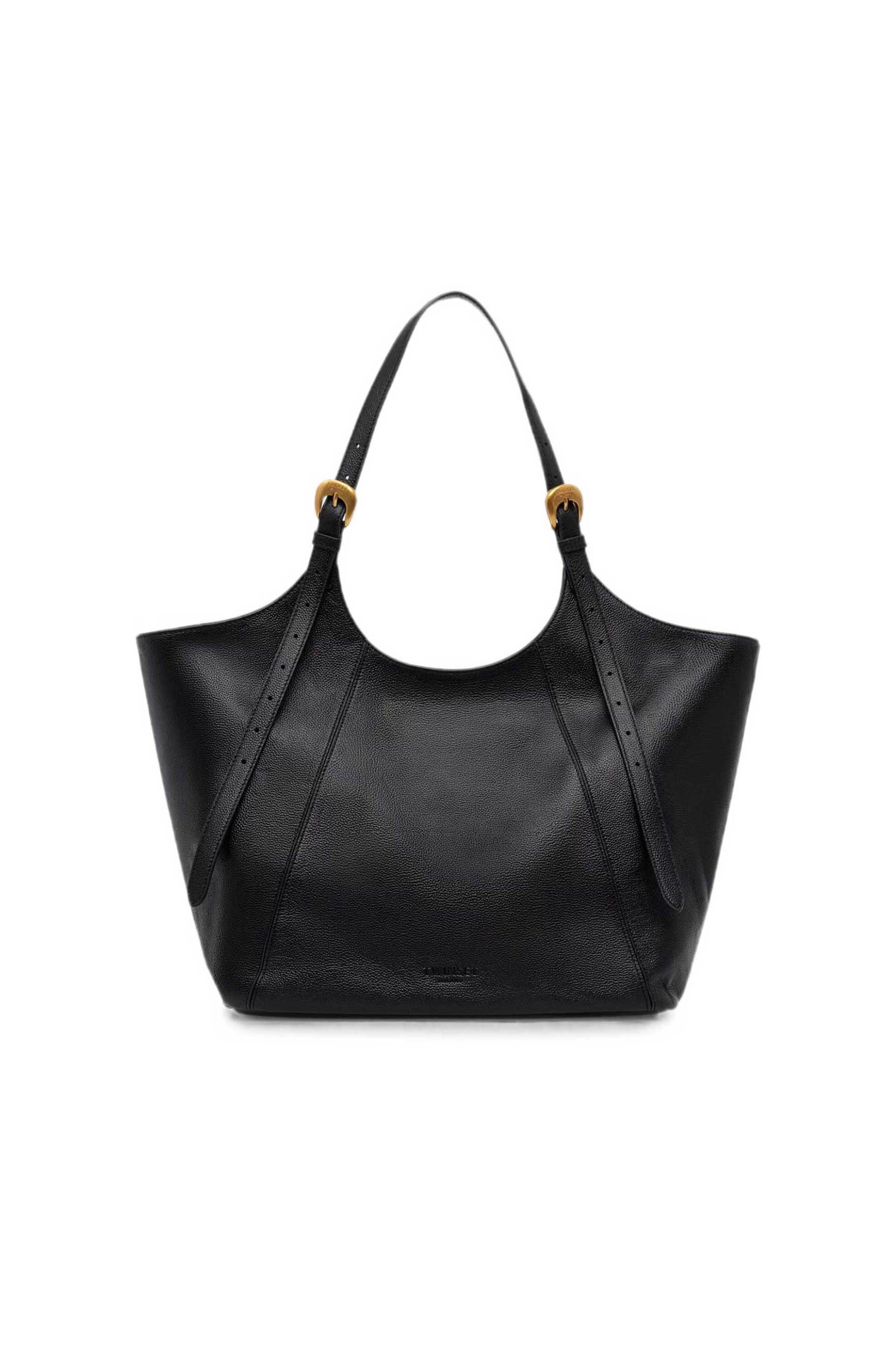 Twinset γυναικεία τσάντα ώμου shopper με μεταλλικές αγκράφες - 262TB7190 Μαύρο