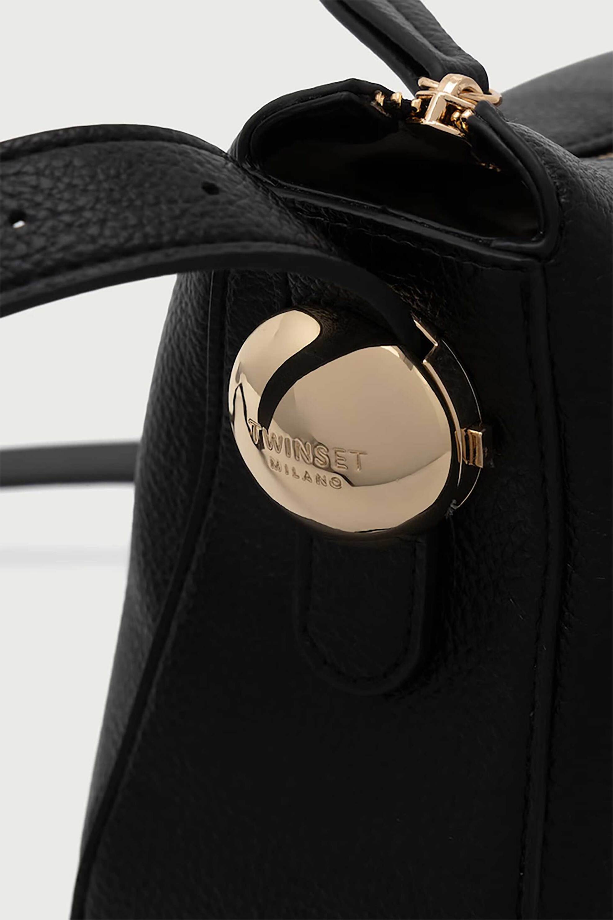 Twinset Γυναικεία Τσάντα Crossbody με Μεταλλικό Λογότυπο - 262Tb7213 Μαύρο