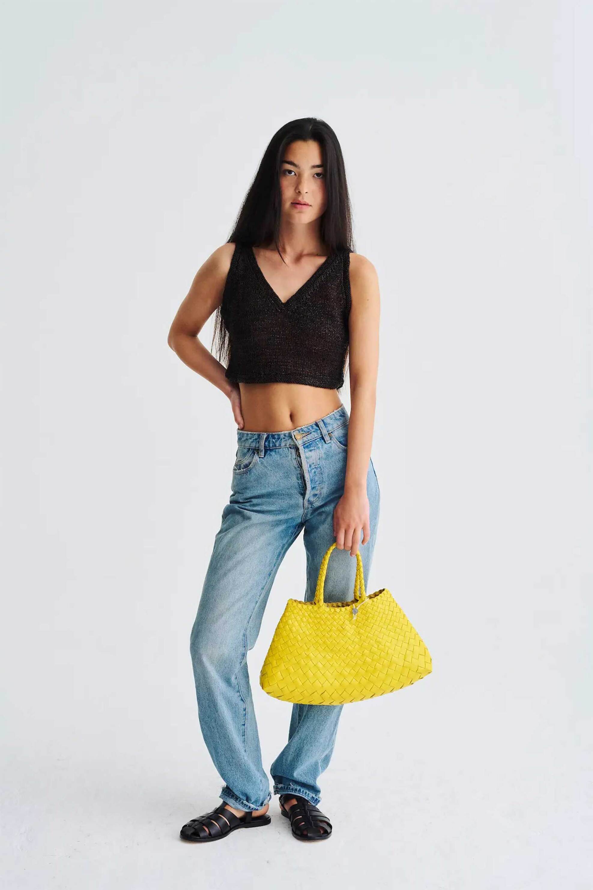 Dragon Diffusion γυναικεία τσάντα χειρός "Santa Croce Small" - 8893 Κίτρινο φωτογραφία