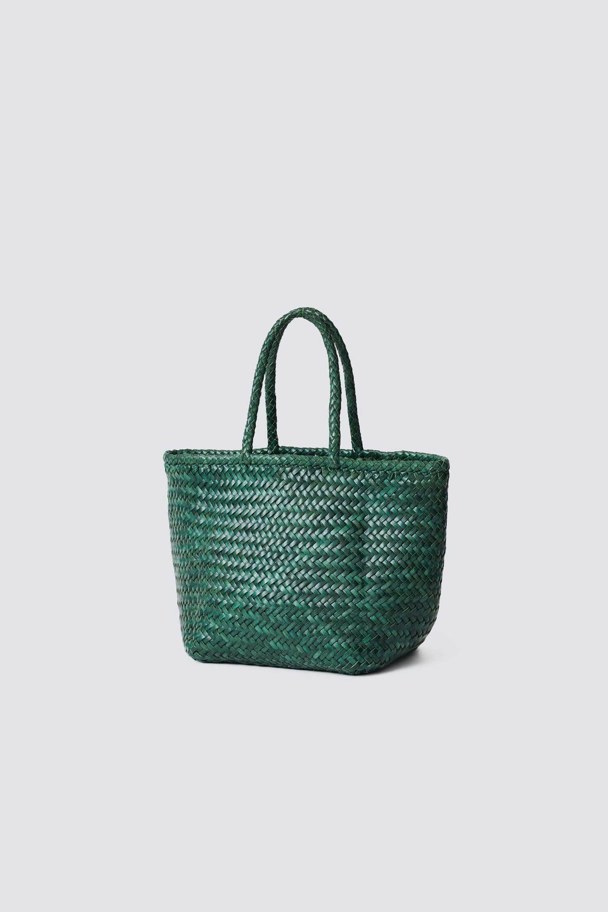 Dragon Diffusion γυναικεία δερμάτινη τσάντα χειρός "Grace Basket Small" - 8813 Πράσινο φωτογραφία