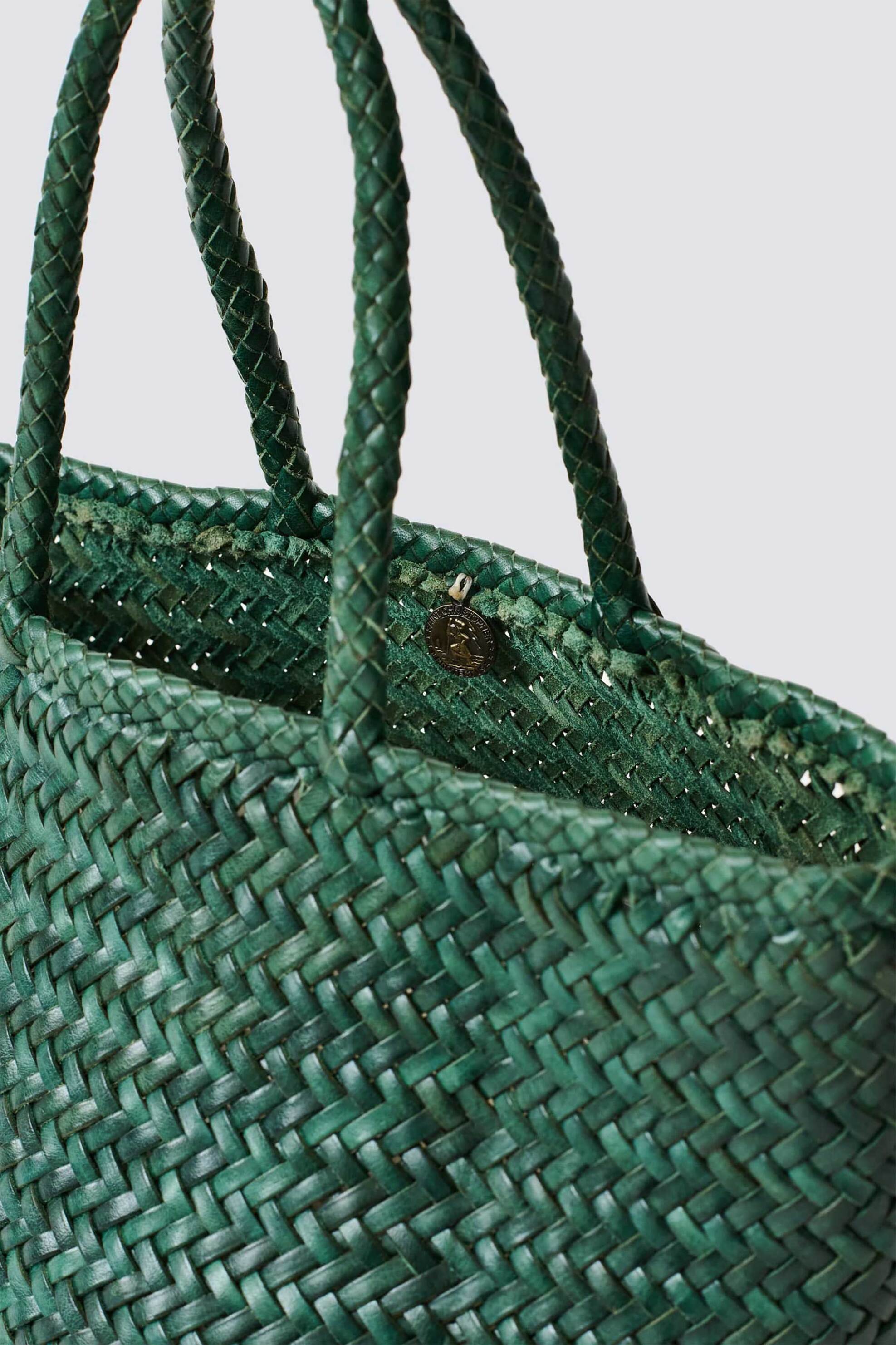 Dragon Diffusion γυναικεία δερμάτινη τσάντα χειρός "Grace Basket Small" - 8813 Πράσινο φωτογραφία