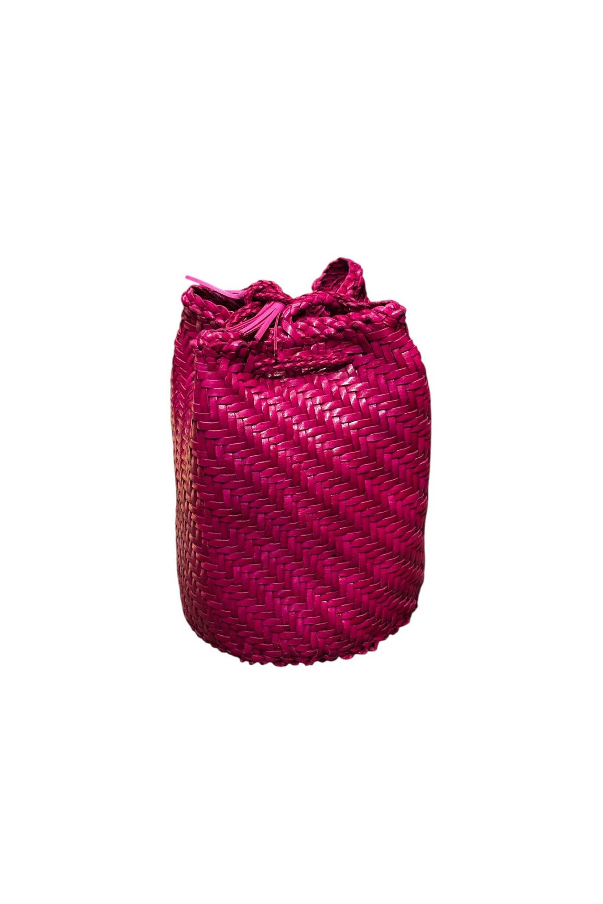 Dragon Diffusion γυναικεία τσάντα bucket "Pompom Double Jump" - 8838 Φούξια
