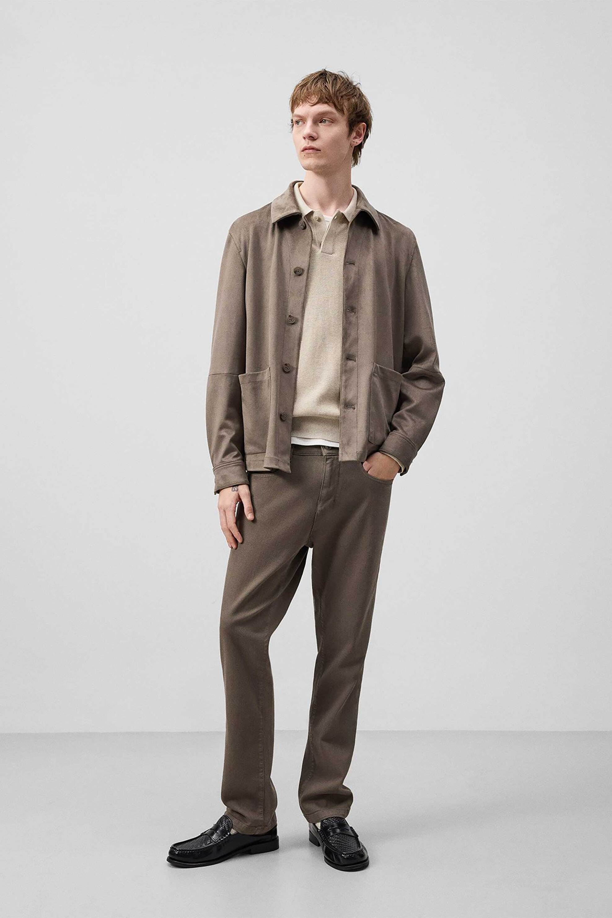 Adolfo Domínguez ανδρικό overshirt μονόχρωμο faux suede - 175011119 Γκρι φωτογραφία