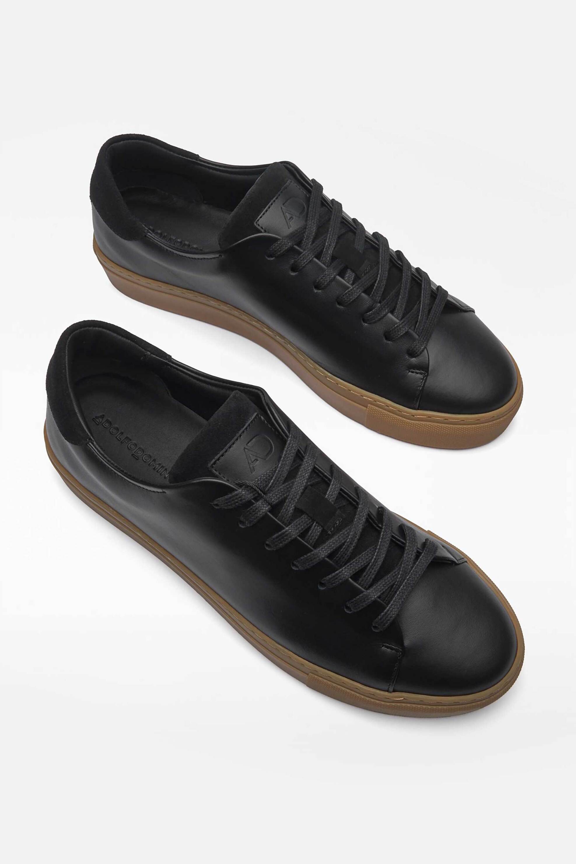 Adolfo Domínguez ανδρικά δερμάτινα sneakers - 196021301 Μαύρο φωτογραφία