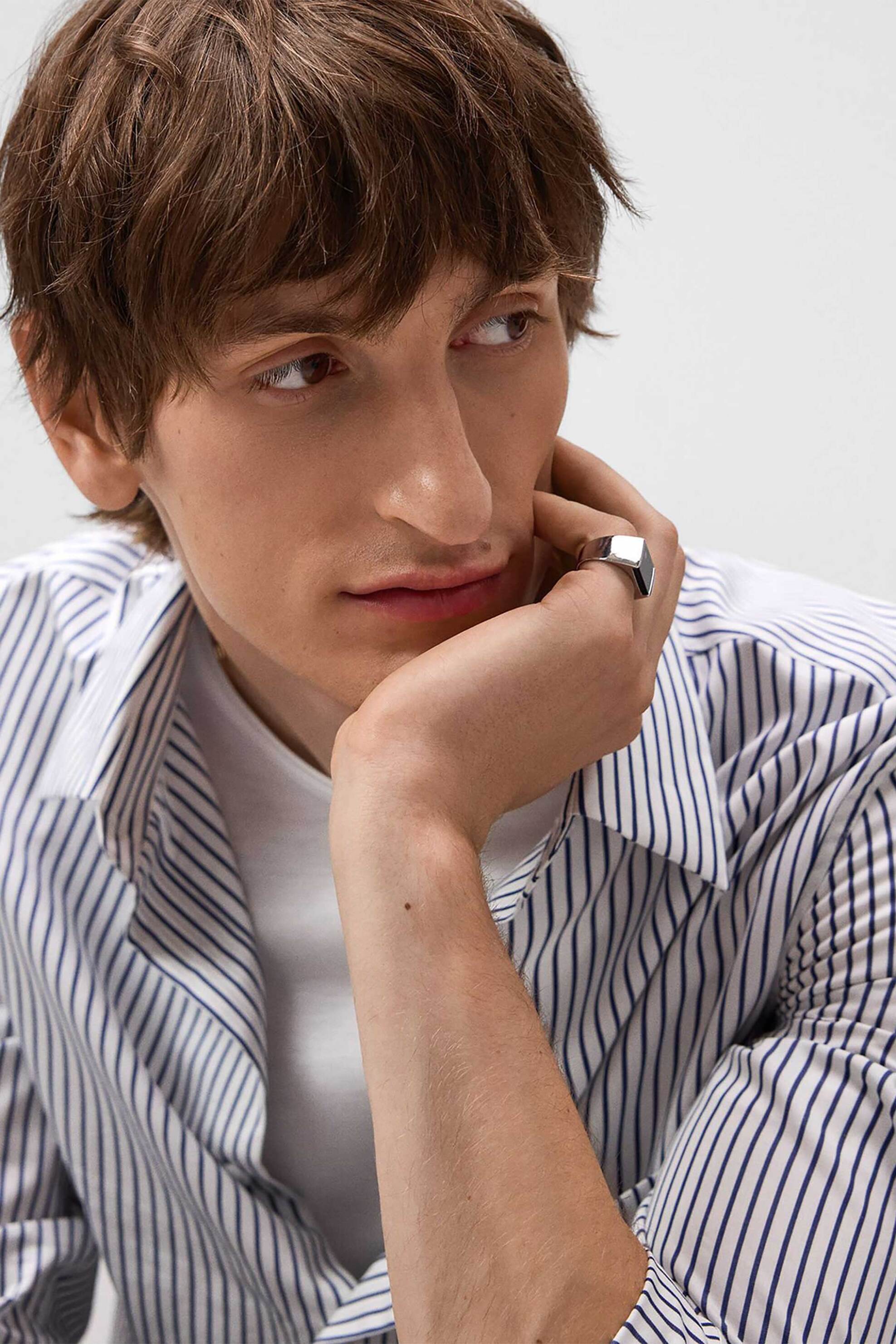 Adolfo Domínguez ανδρικό πουκάμισο με ριγέ σχέδιο Regular Fit - 120091290 Γαλάζιο φωτογραφία